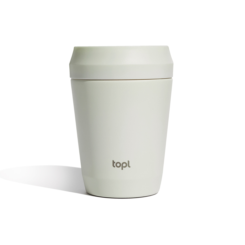 Taza Topl To Go de acero reciclado con tapa patentada 360