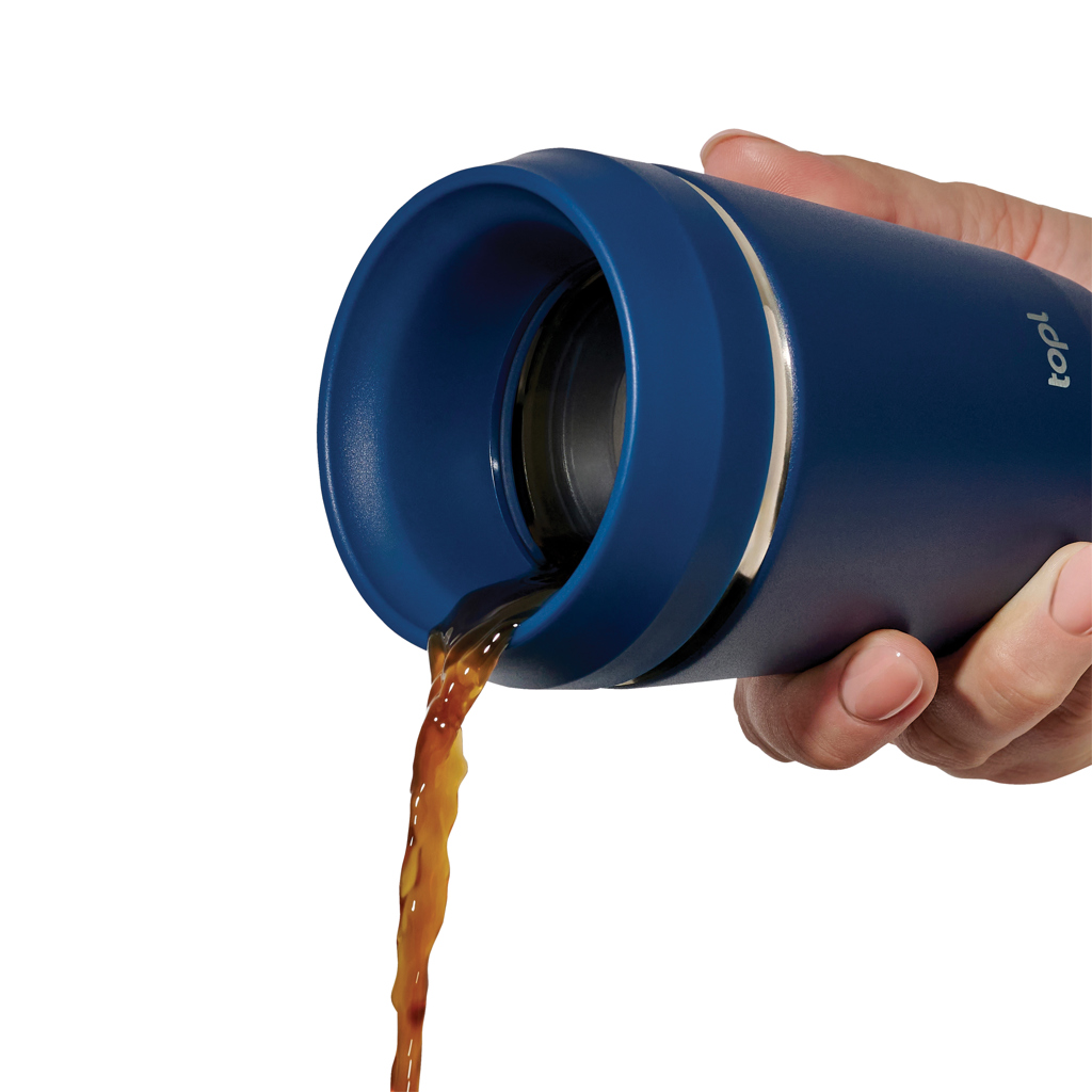 Taza Topl To Go de acero reciclado con tapa patentada 360