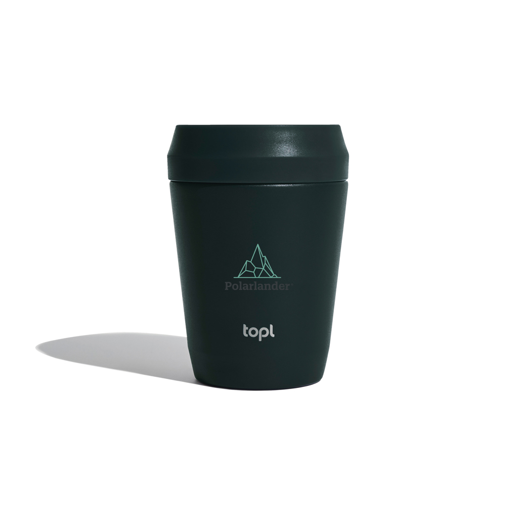 Taza Topl To Go de acero reciclado con tapa patentada 360