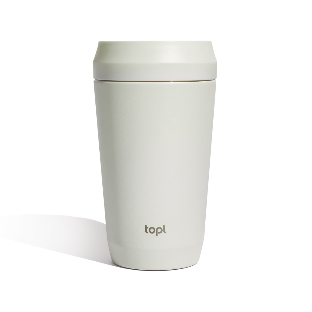 Taza Topl To Go de acero reciclado con tapa patentada 360