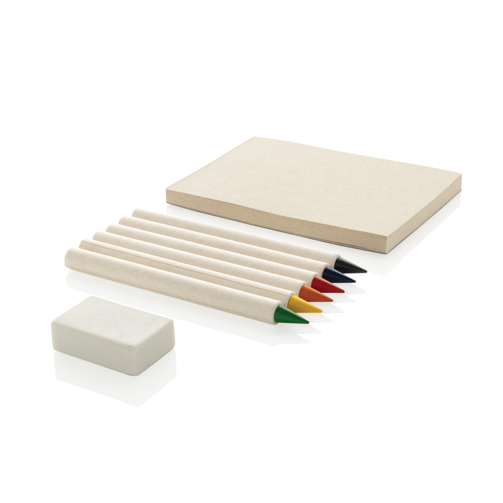 Set 6 lápices de colores Micki GRS infinity con bloc de nota