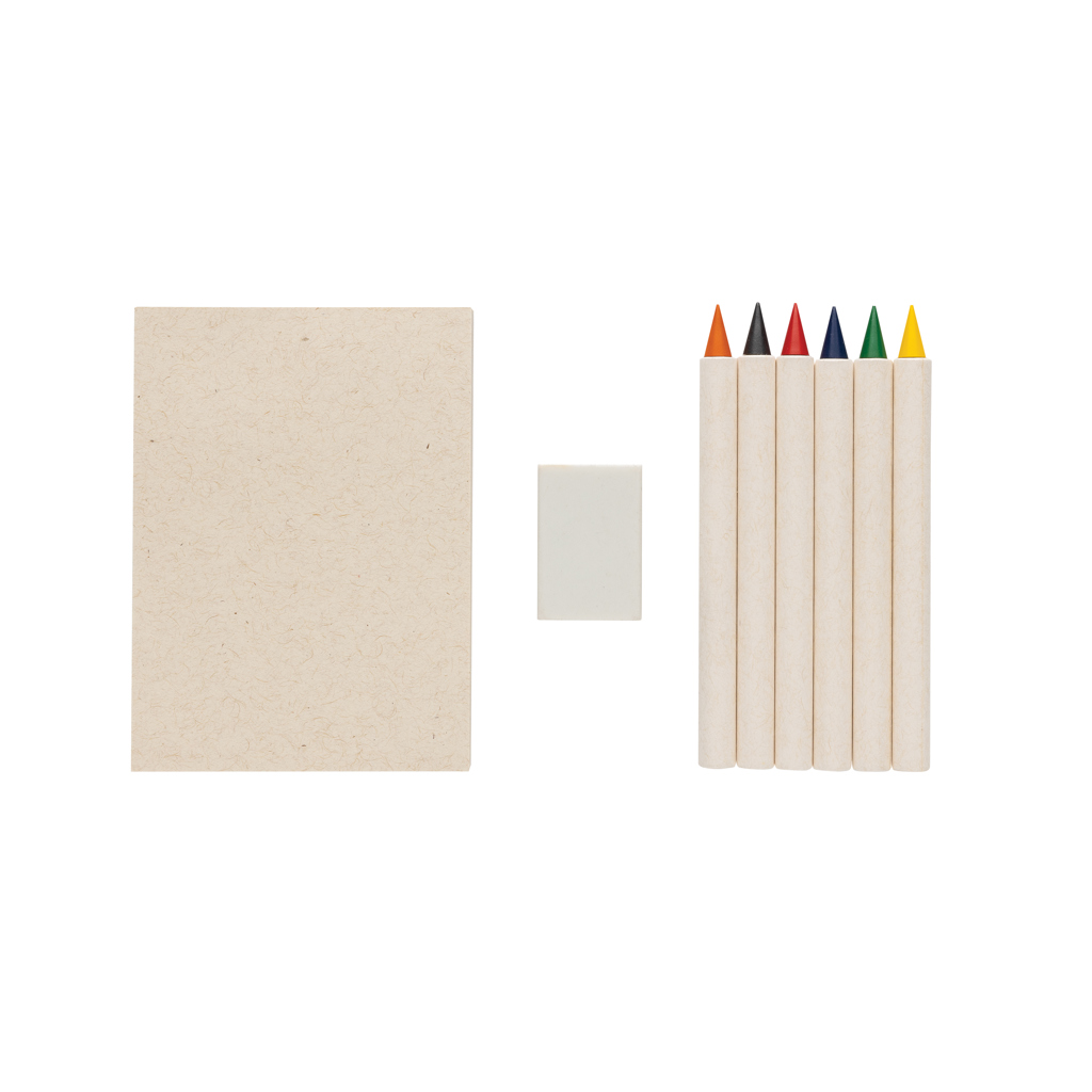 Set 6 lápices de colores Micki GRS infinity con bloc de nota