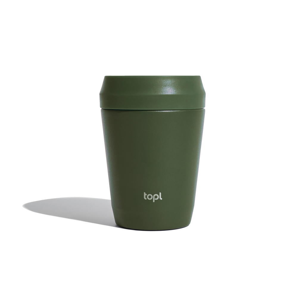Taza Topl To Go de acero reciclado con tapa patentada 360