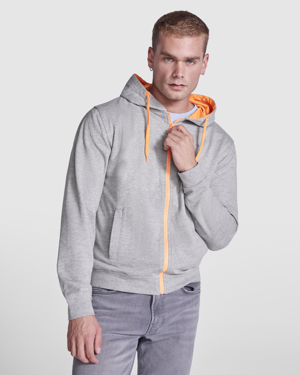 ROLY SUDADERA FUJI T/XXL GRIS VIGORE/NARANJA FLUOR