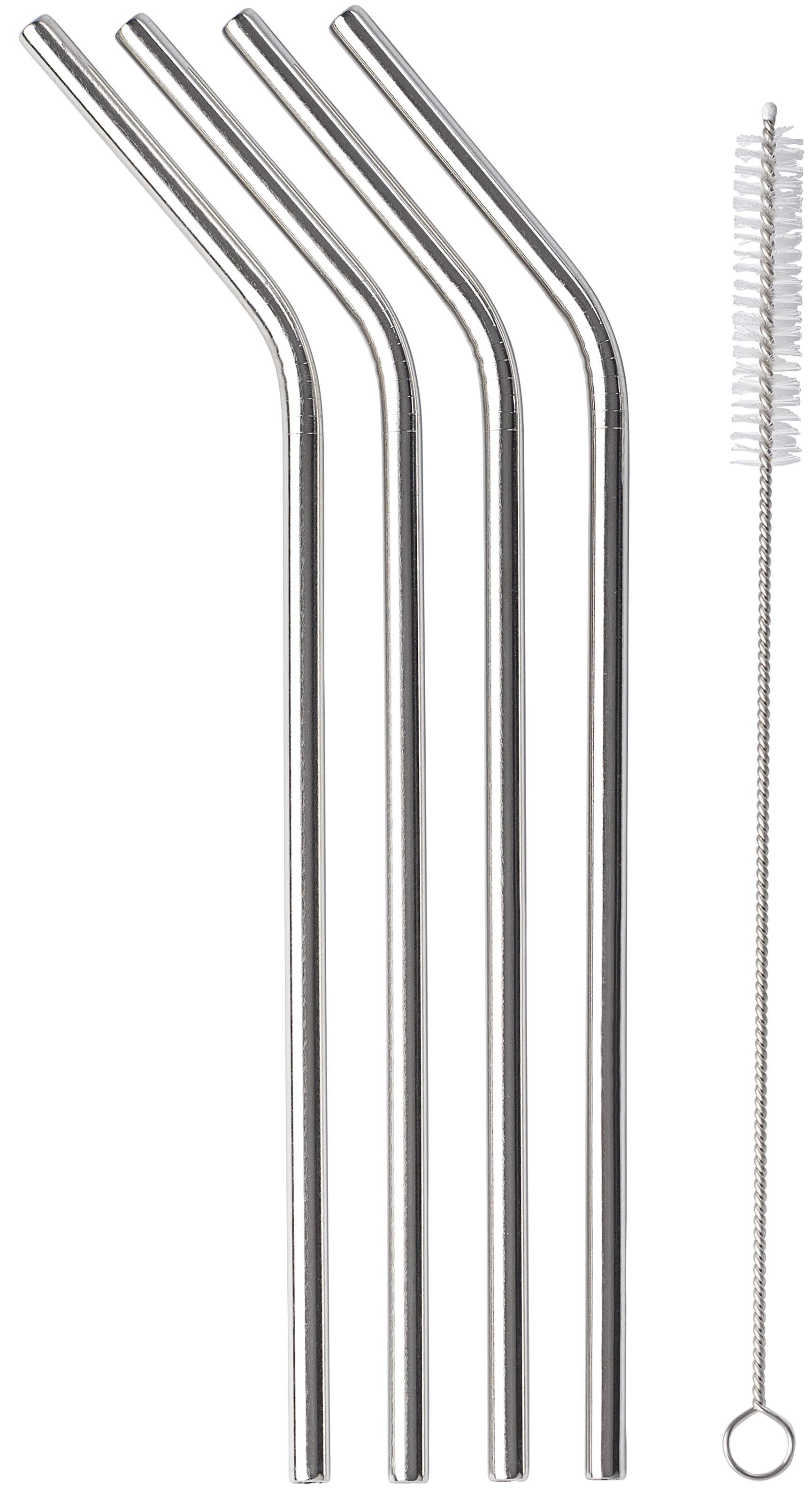 Set de 4 pajitas de acero inox. Rudy