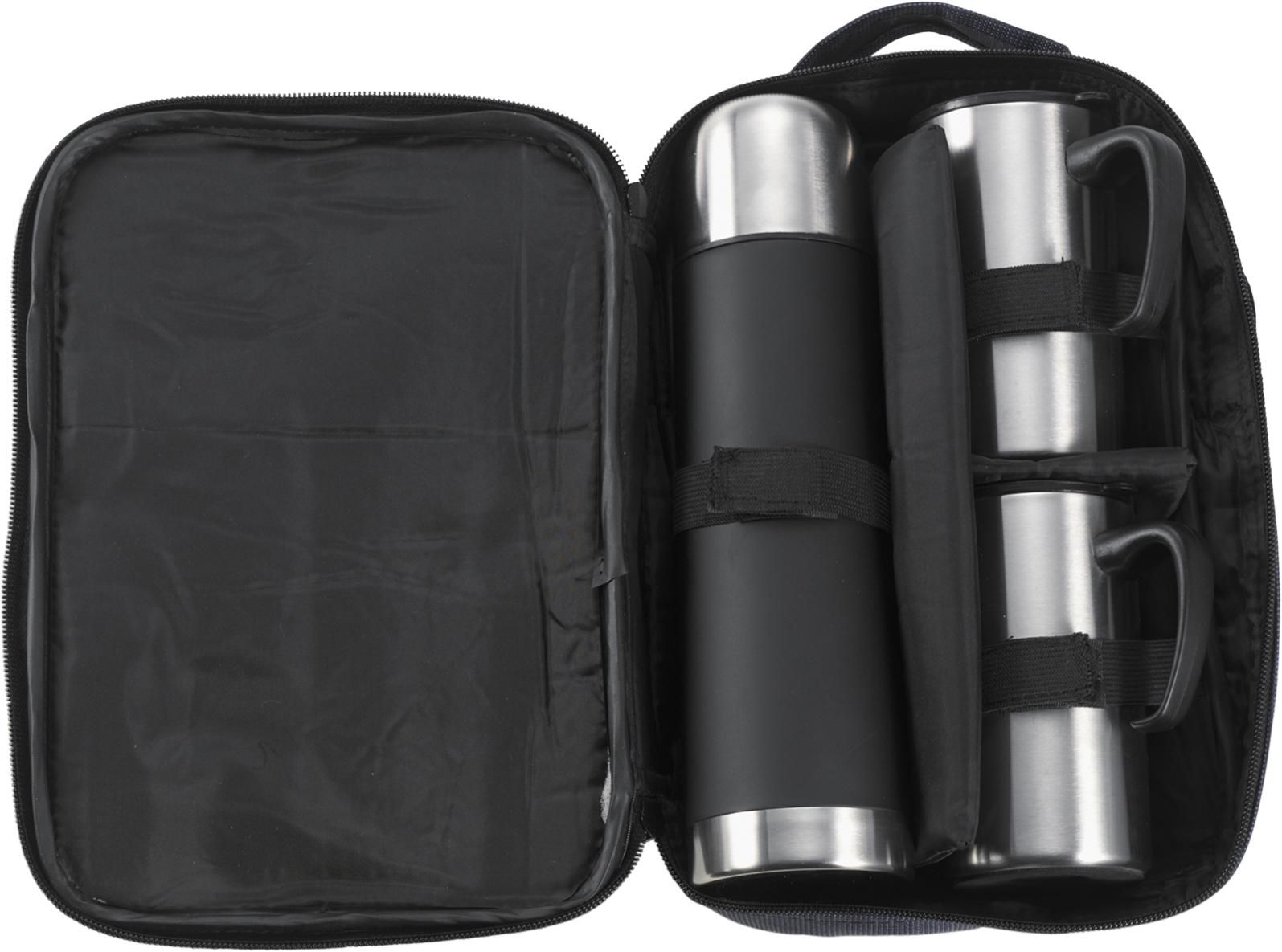 Set de termo y 2 tazas de acero inox Frieda
