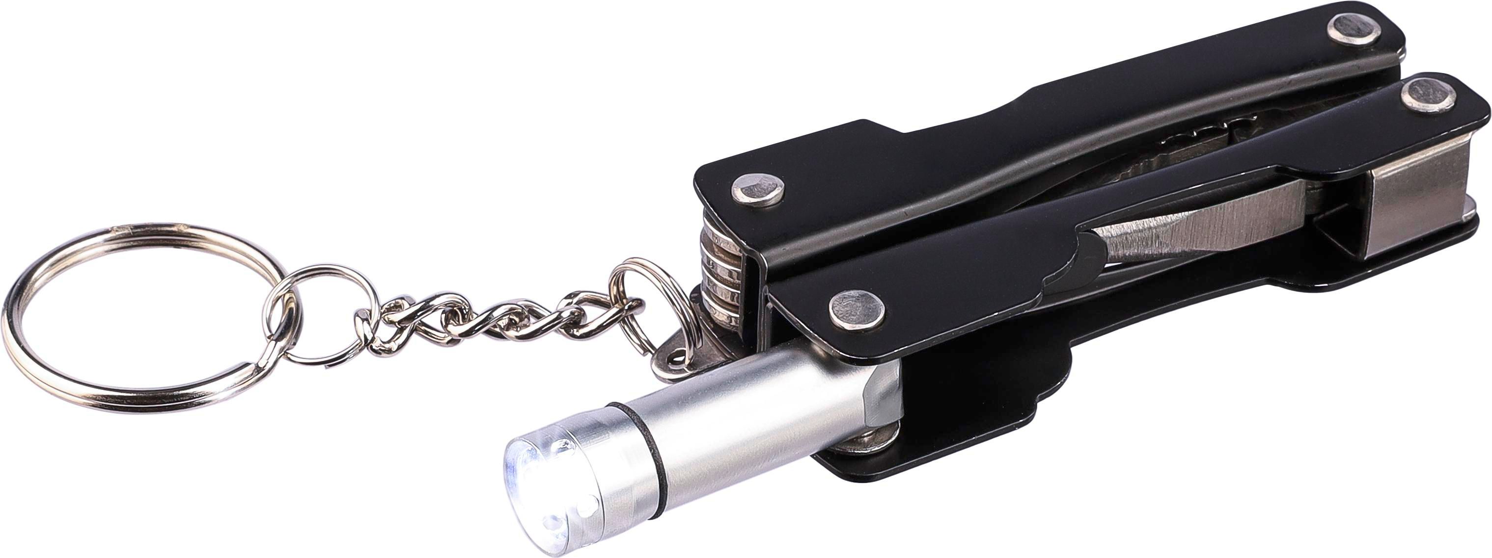 Llavero con multiherramientas de acero inox. Clifton