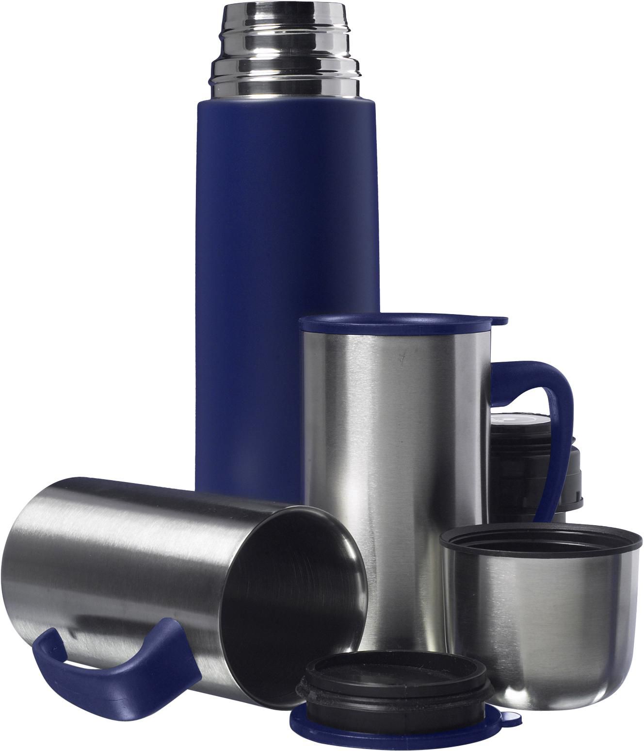 Set de termo y 2 tazas de acero inox Luca