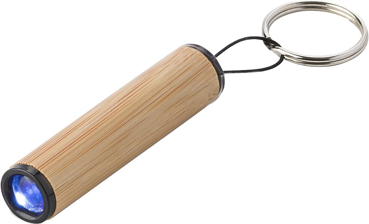 Mini linterna de bambú con llavero Ilse