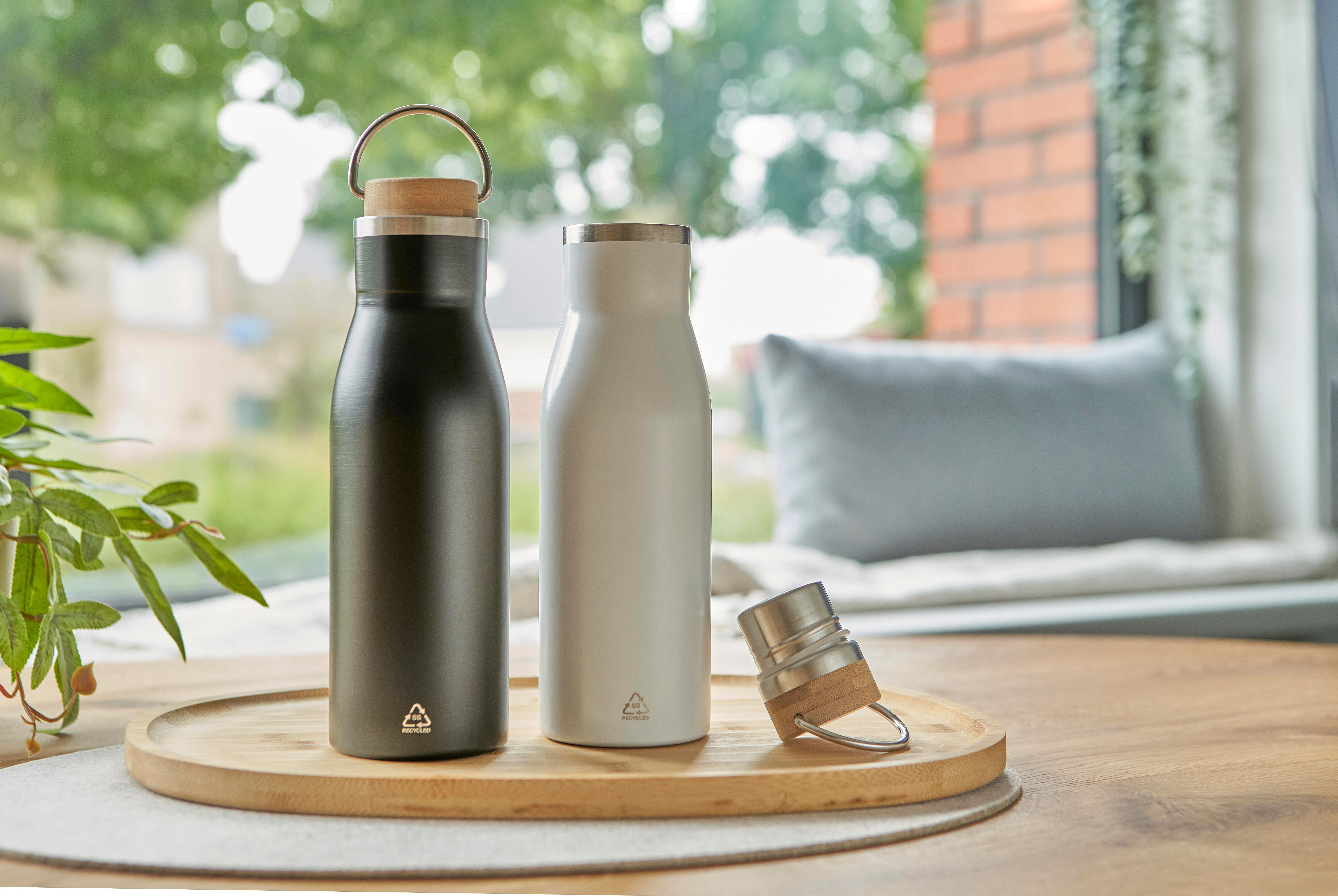 Botella de acero inox. reciclado Aline