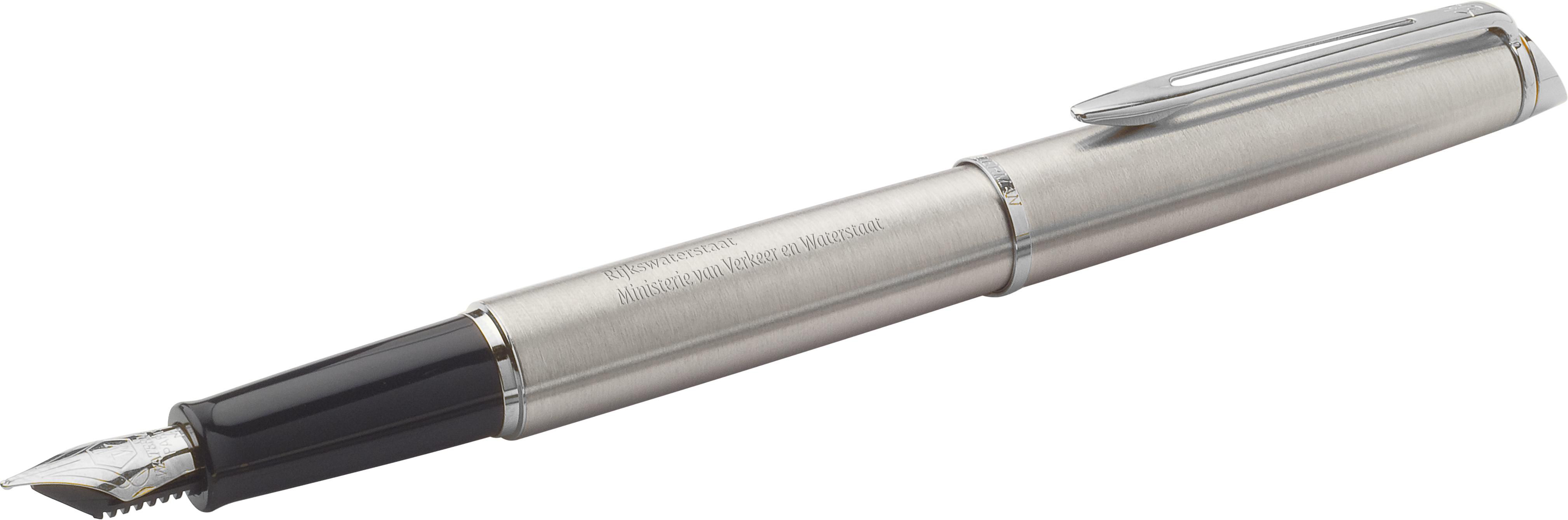 Pluma Waterman de acero inox.