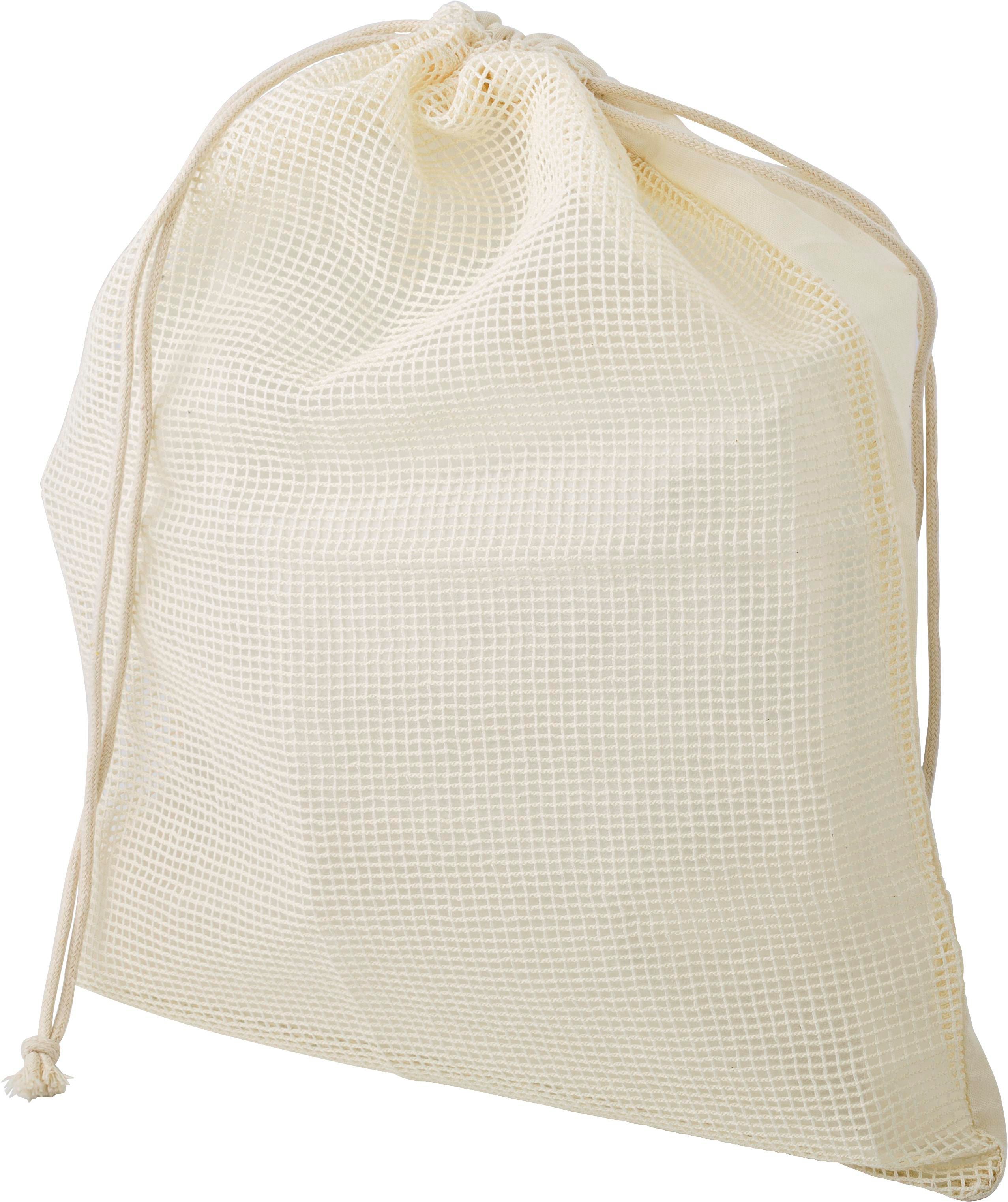 Bolsa 100% algodón orgánico con rejilla en un lateral. Freddy