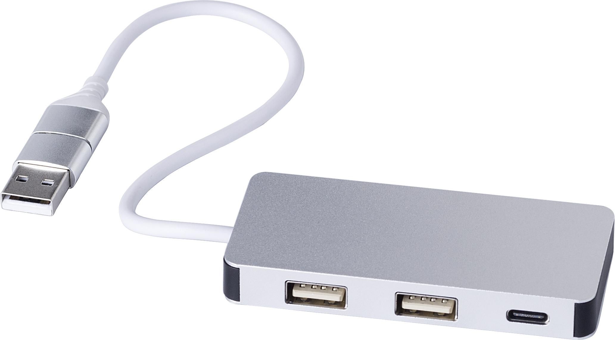 Hub USB de aluminio reciclado Layton