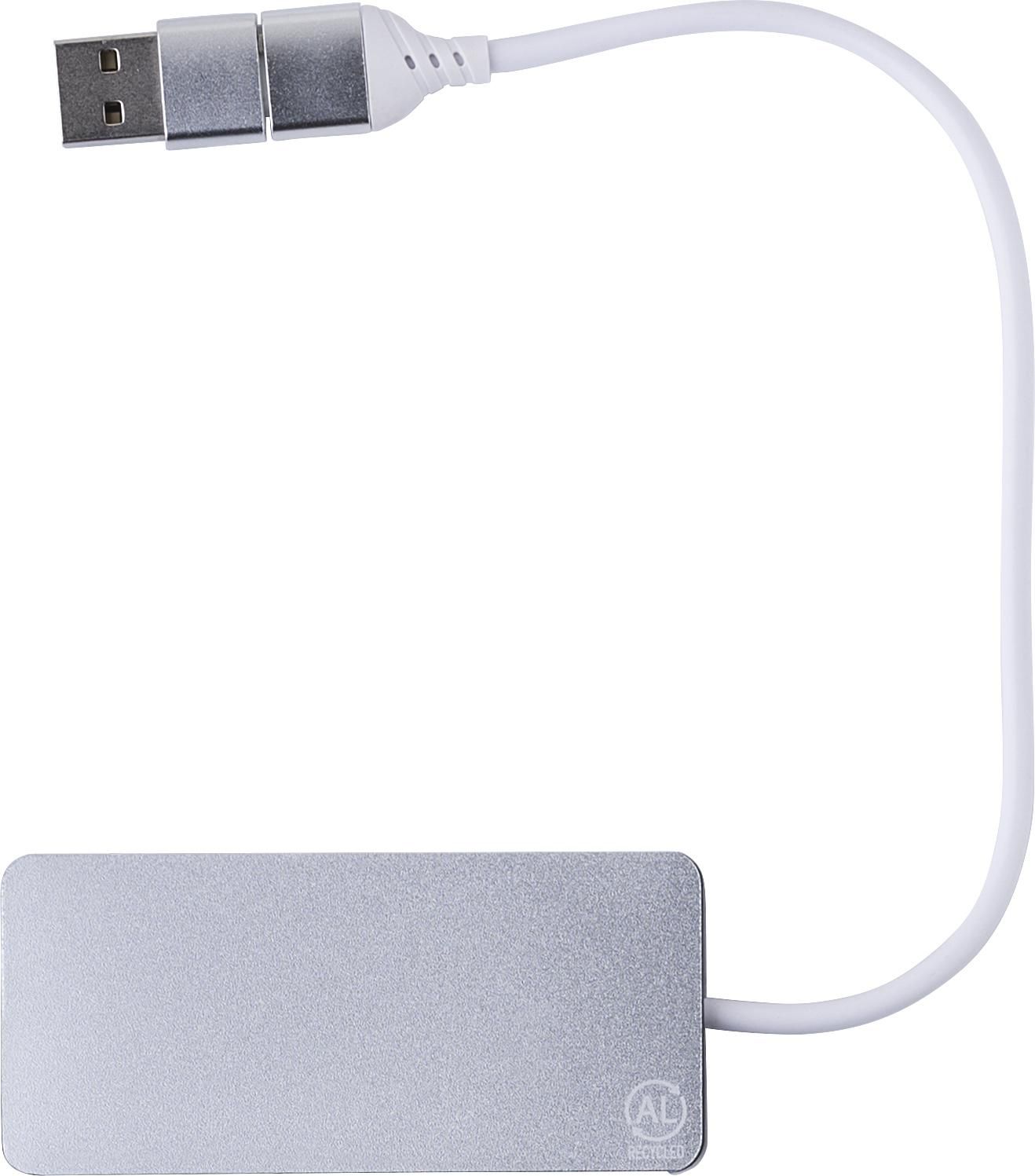 Hub USB de aluminio reciclado Layton