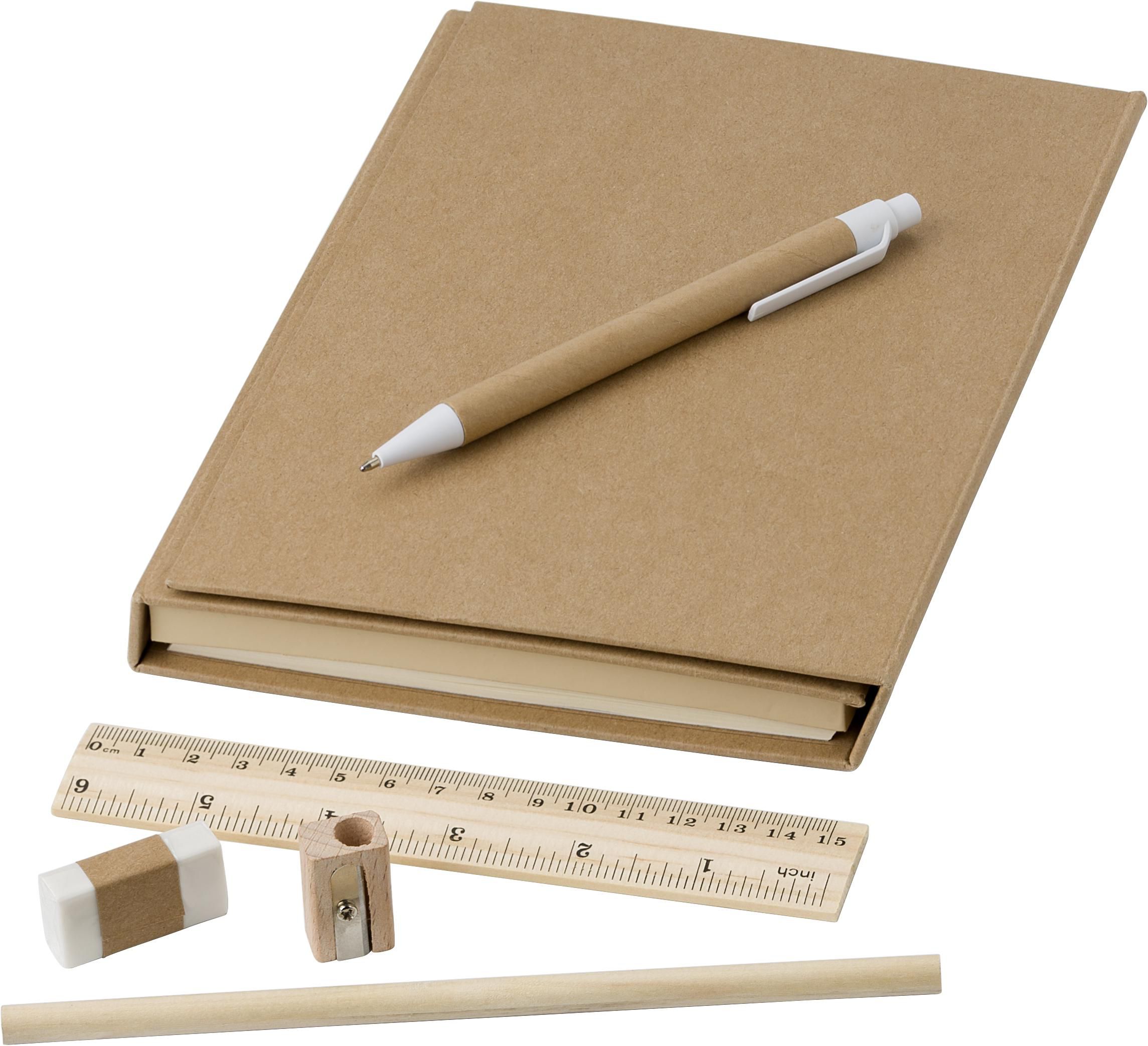 CarPETa de cartón con set de escritura Montana