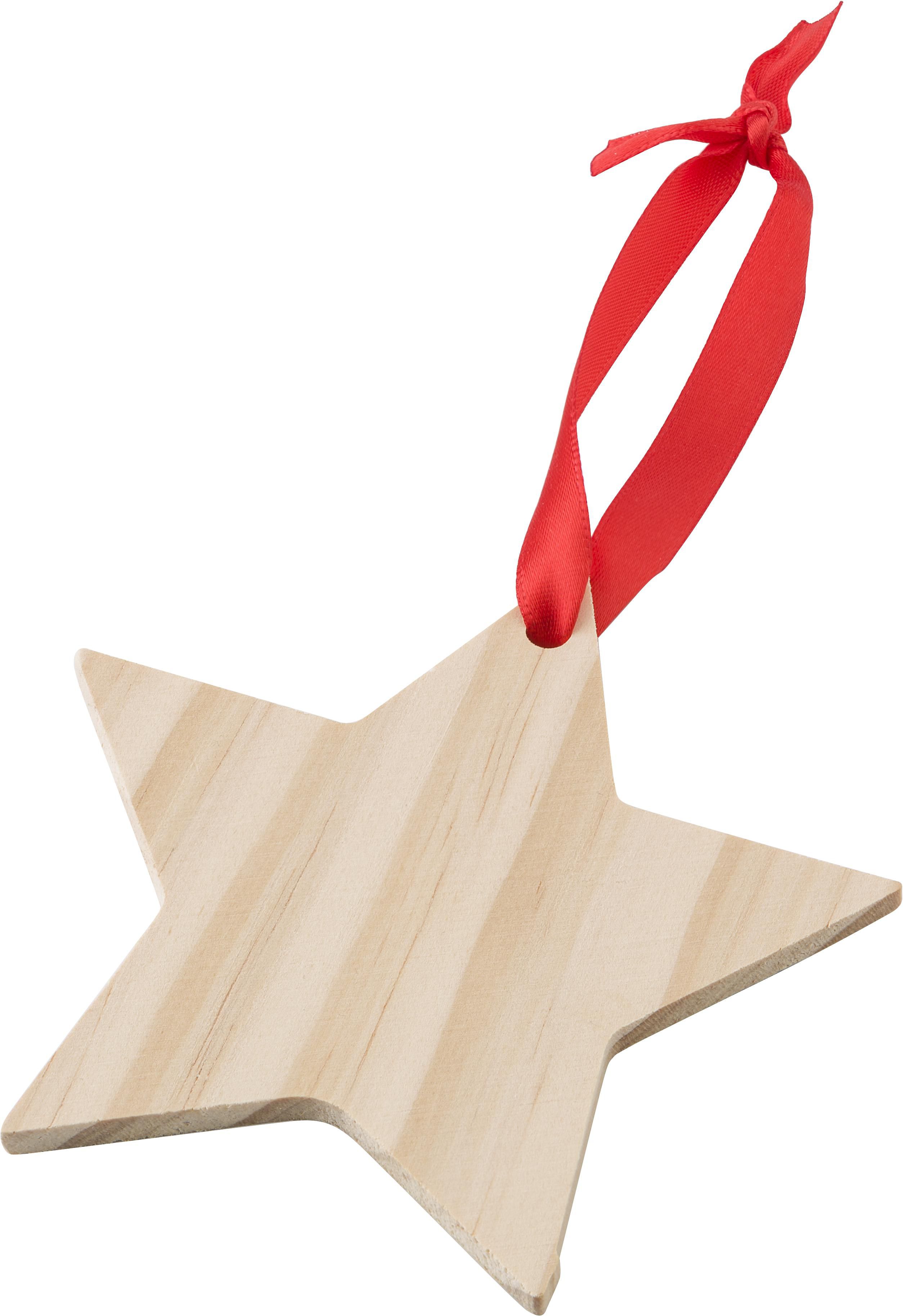 Adorno navideño de estrella de madera Caspian