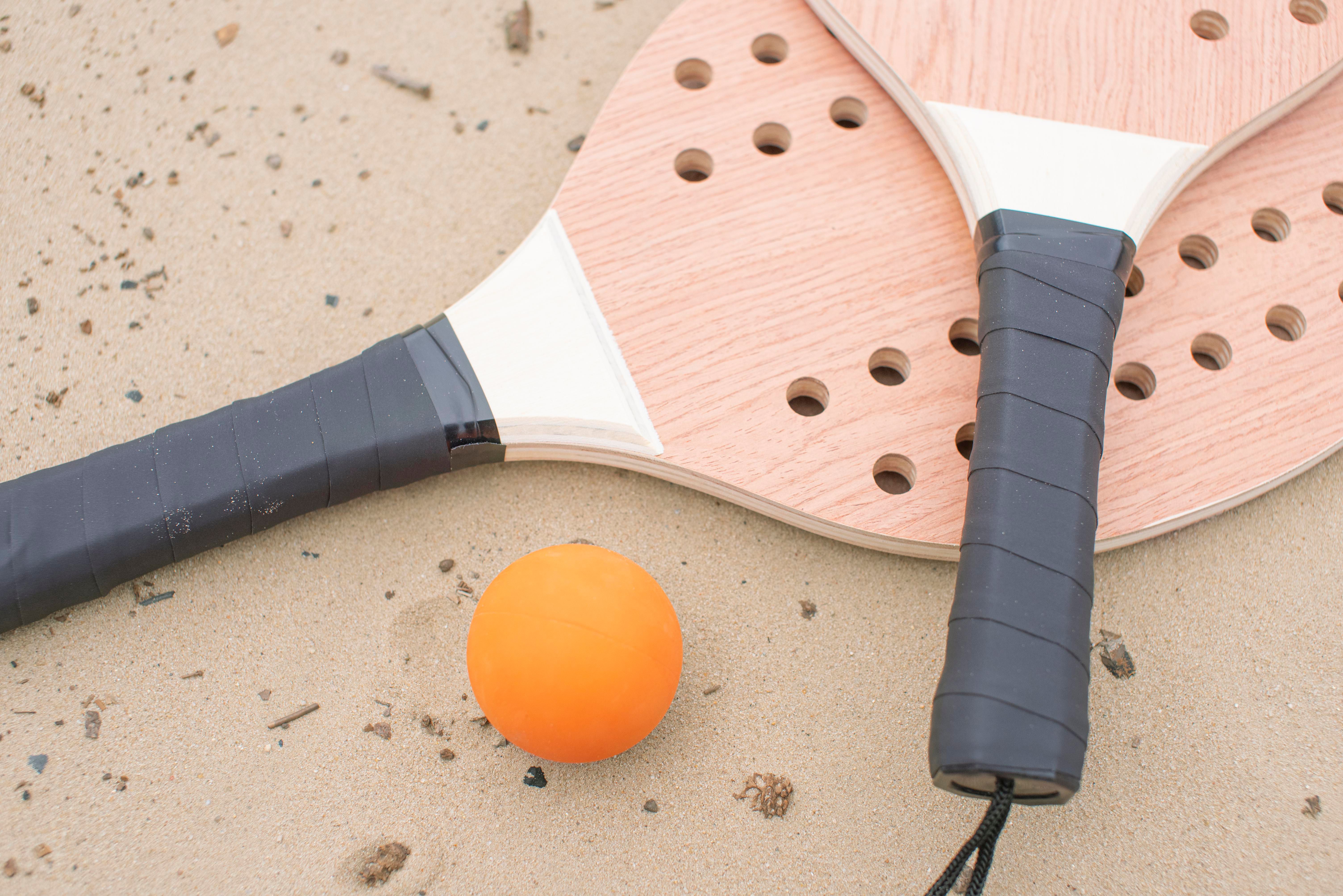 Set de palas XL de palisandro y pelota Sergio