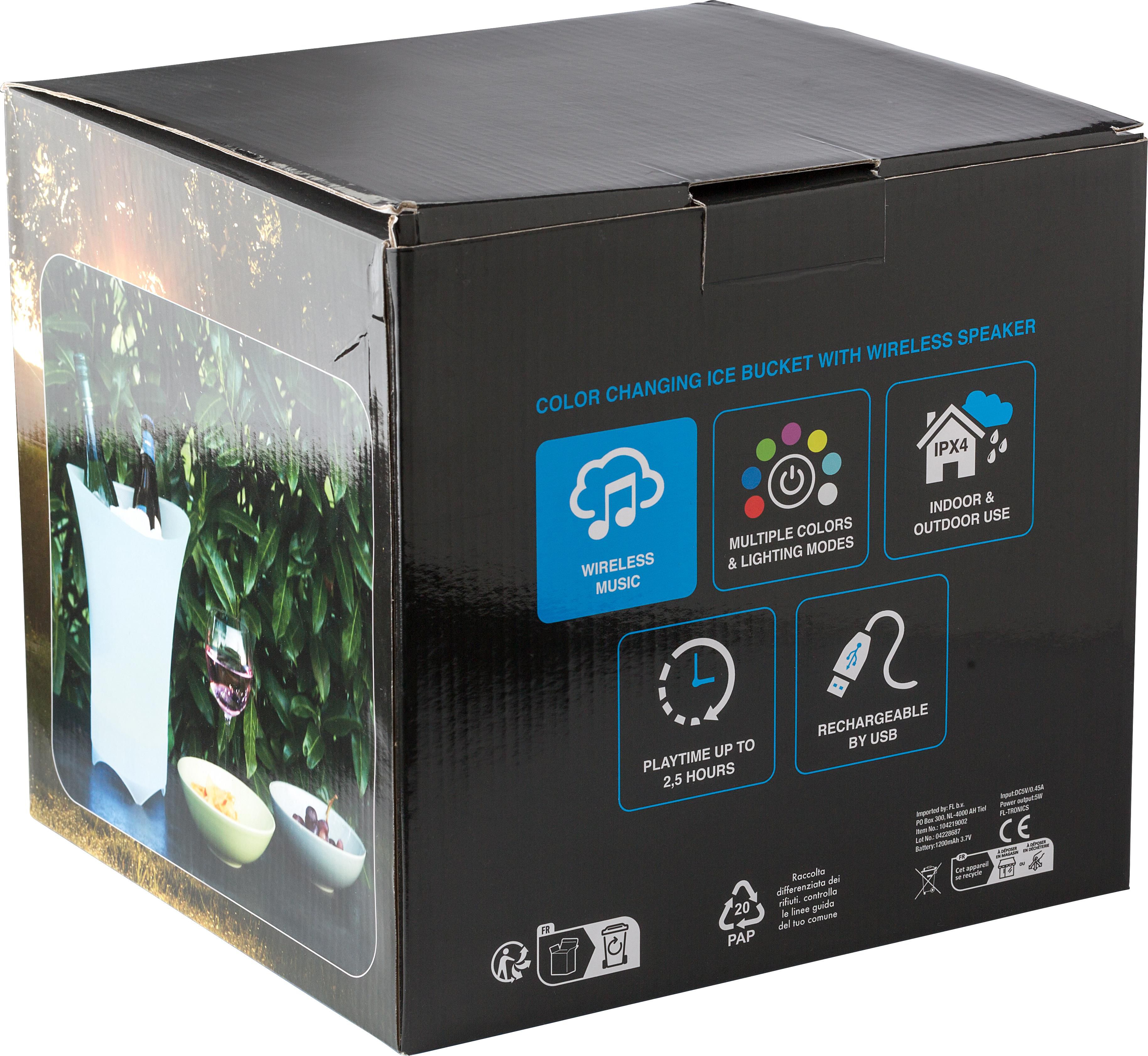 Cubitera de ABS con altavoz Annabel