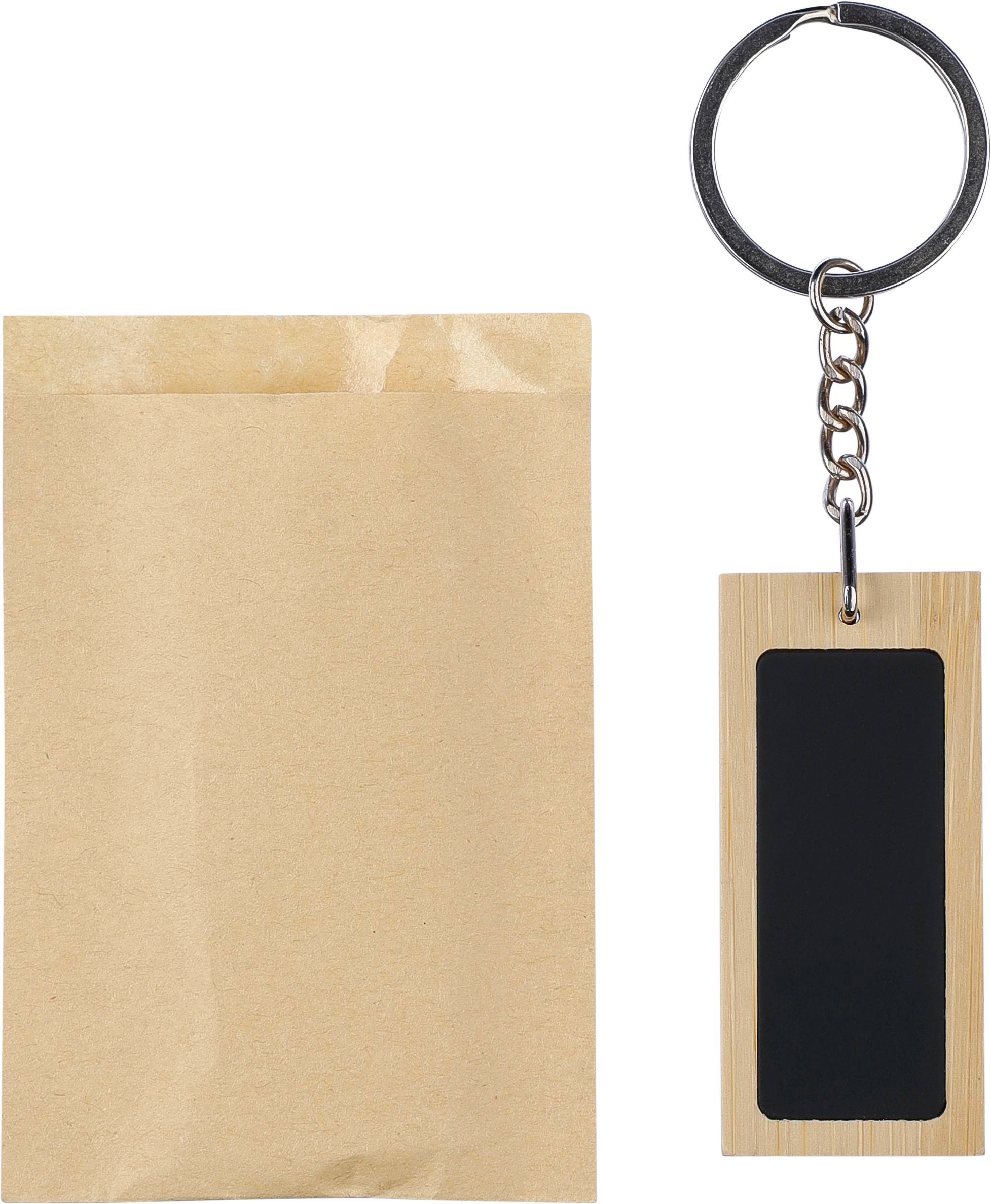 Llavero rectangular de bambú Geoffrey