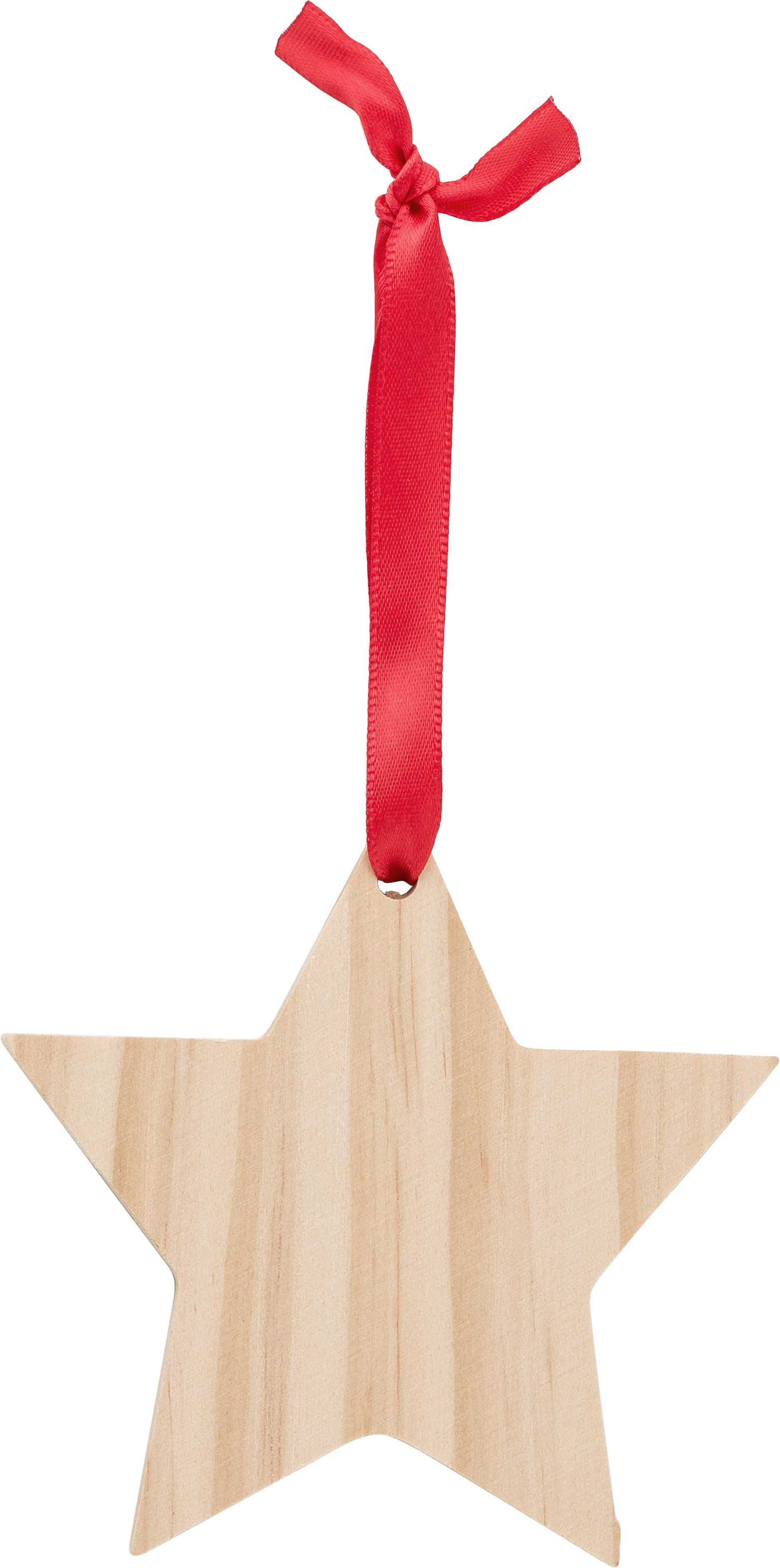 Adorno navideño de estrella de madera Caspian