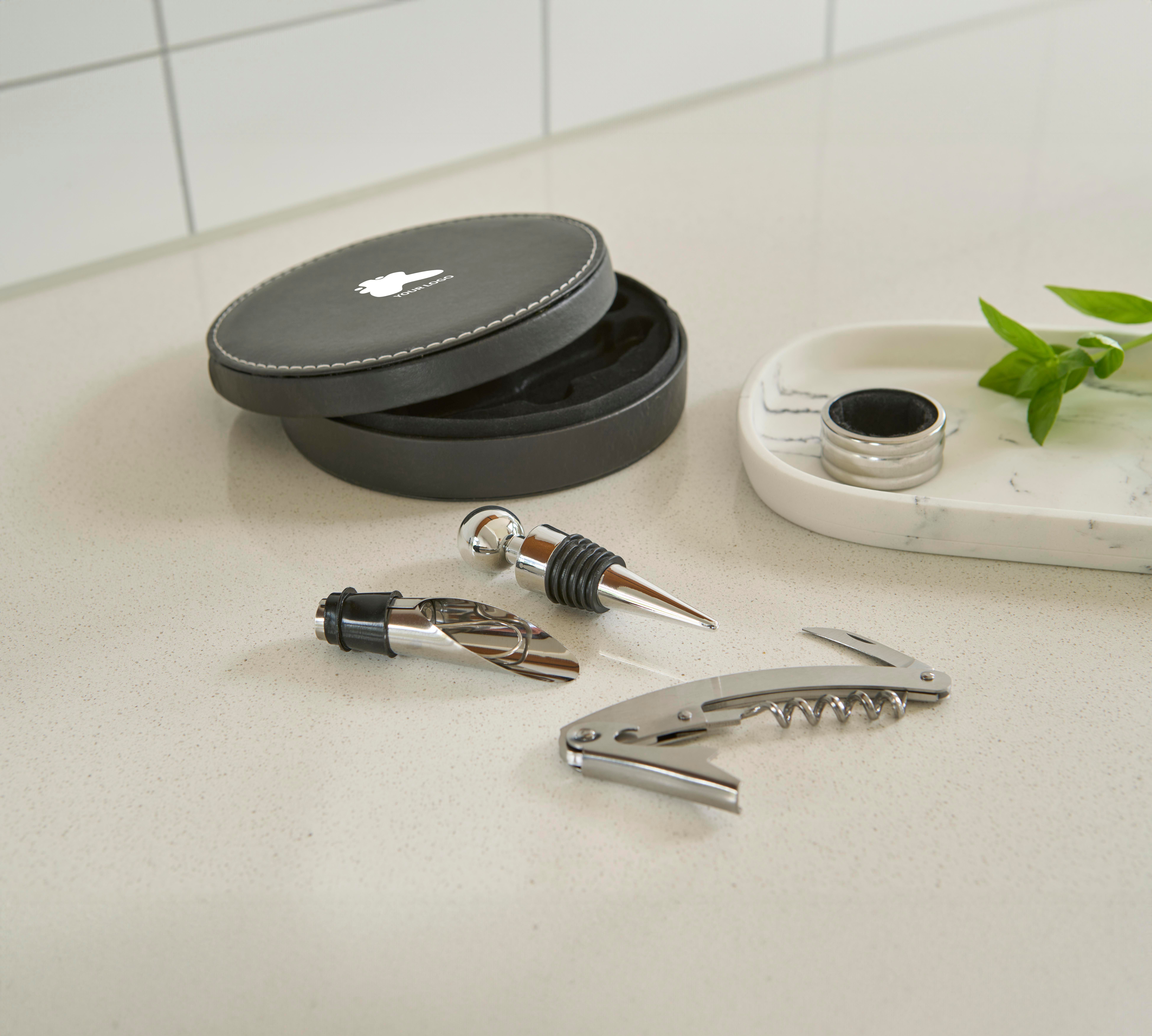 Set de vino de acero inox. Jeremy