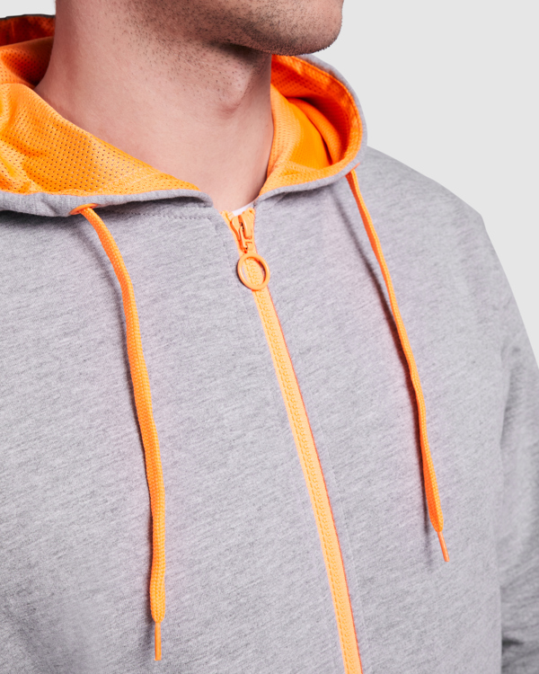 ROLY SUDADERA FUJI T/XXL GRIS VIGORE/NARANJA FLUOR