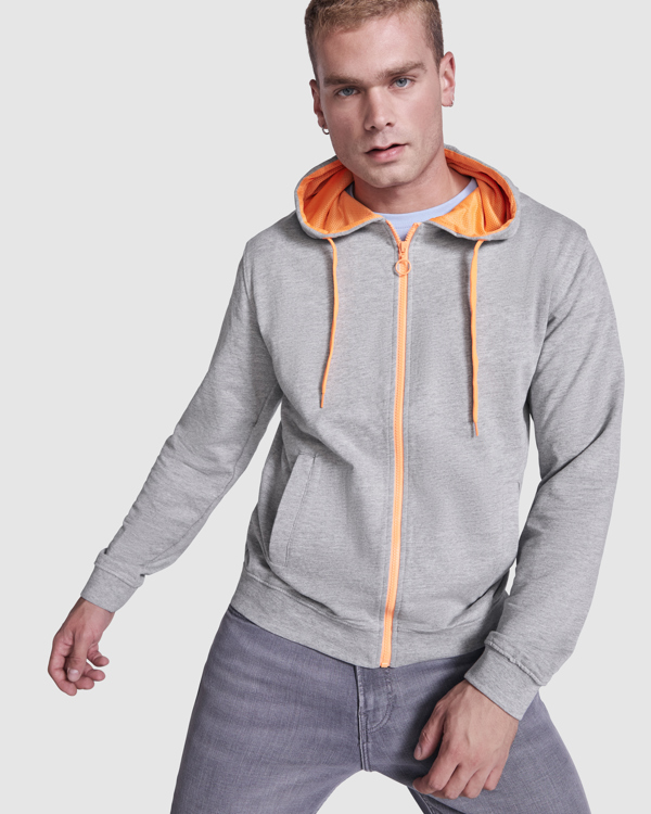 ROLY SUDADERA FUJI T/XXL GRIS VIGORE/NARANJA FLUOR