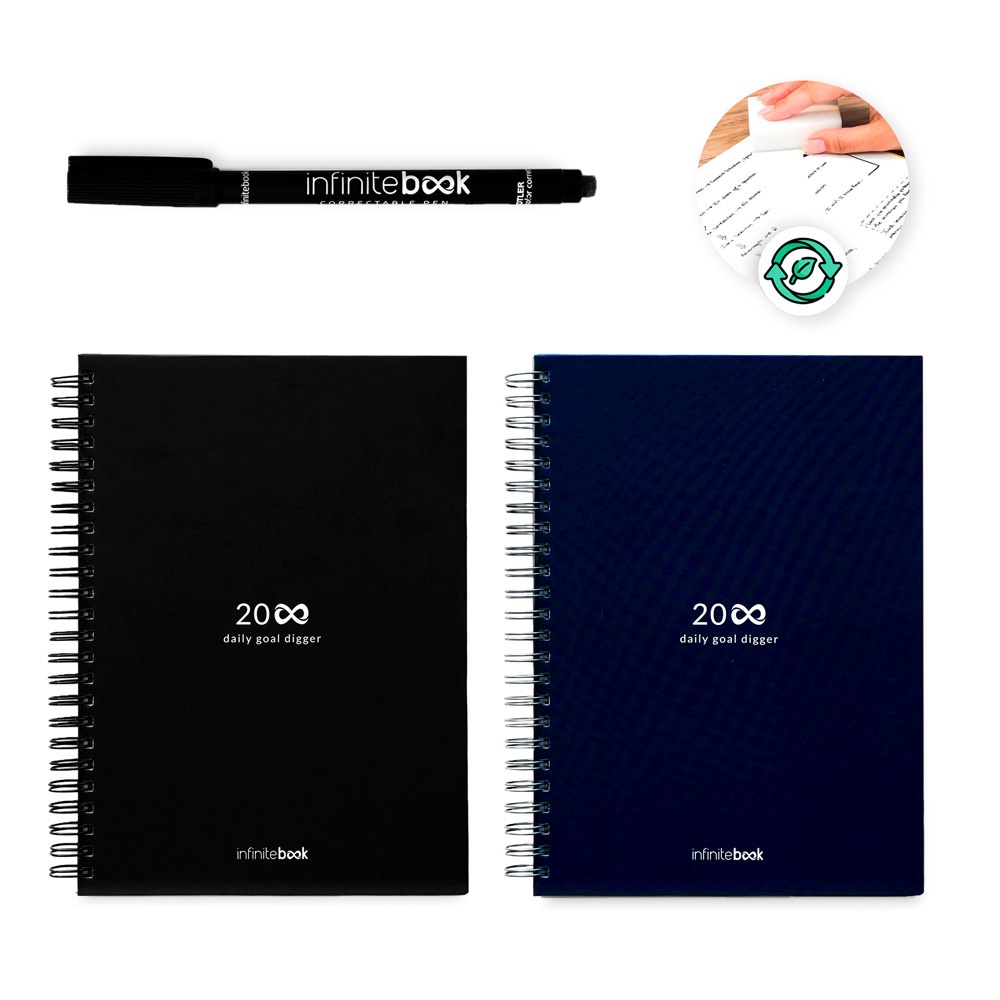 STARTER KIT INFINITE PLANNER A5. El set incluye un "Diario permanente", un kit de limpieza, un marcador y un portamarcadores