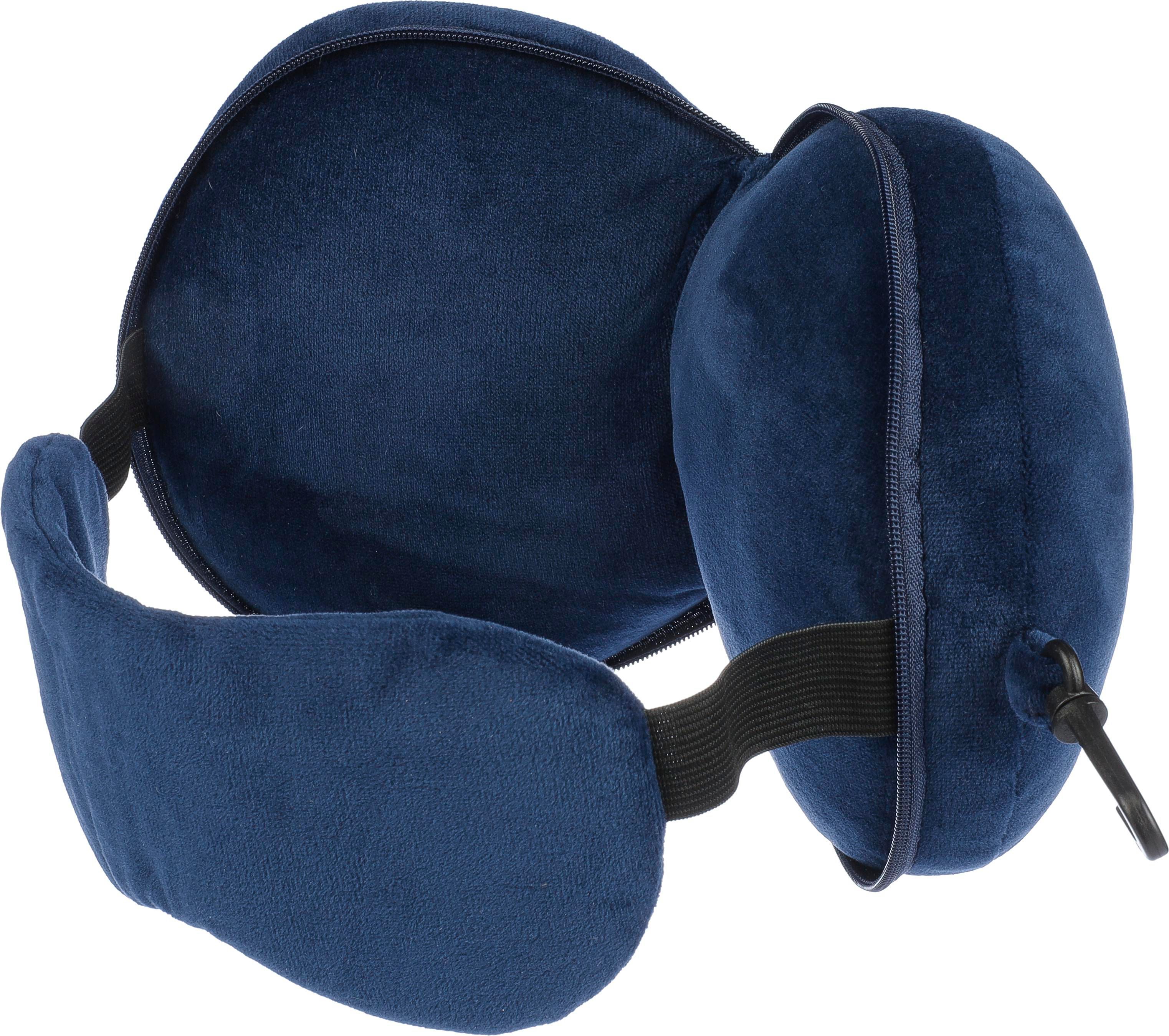 Almohada y antifaz de viaje, de poliéster Leontine