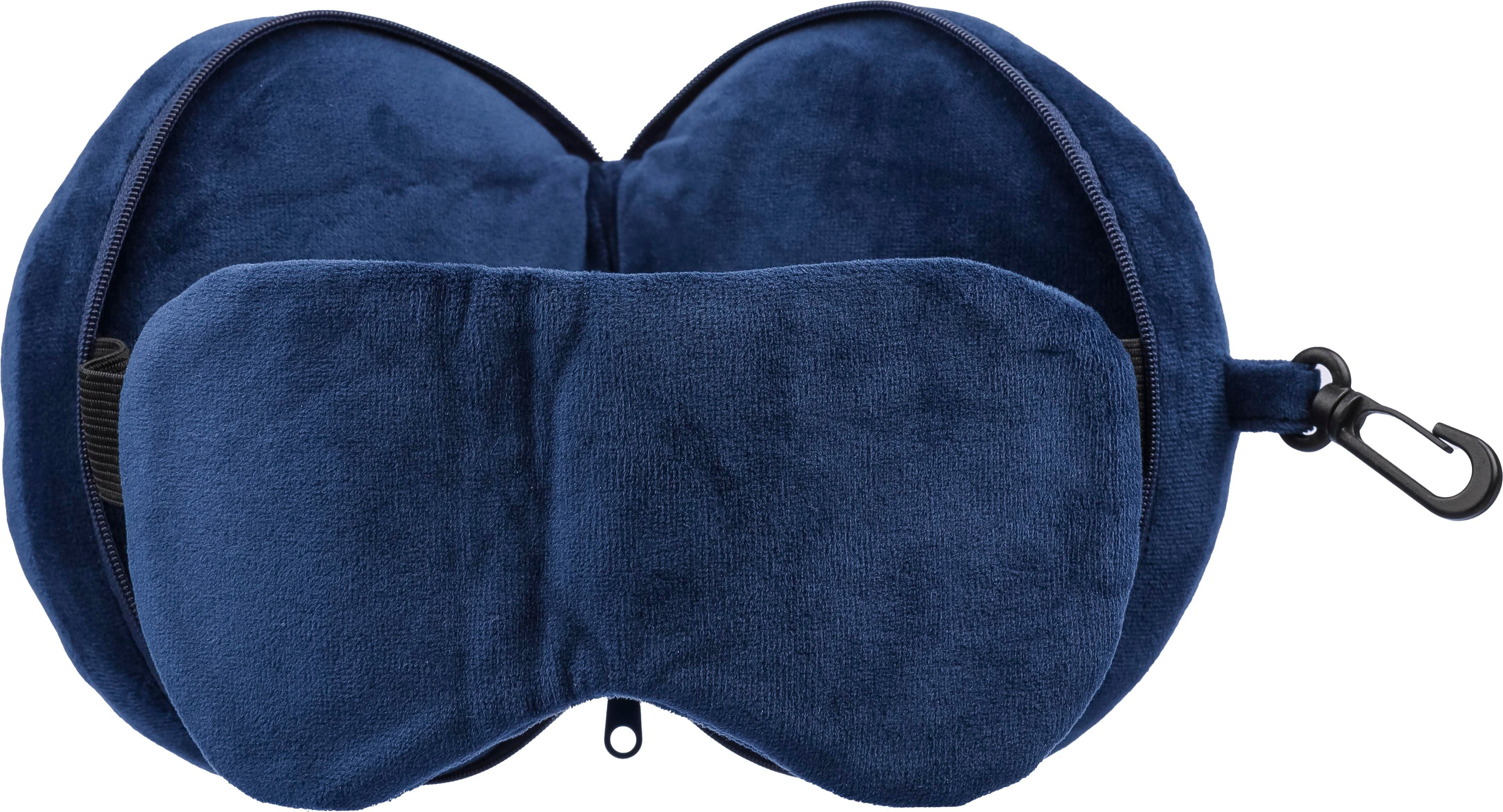 Almohada y antifaz de viaje, de poliéster Leontine
