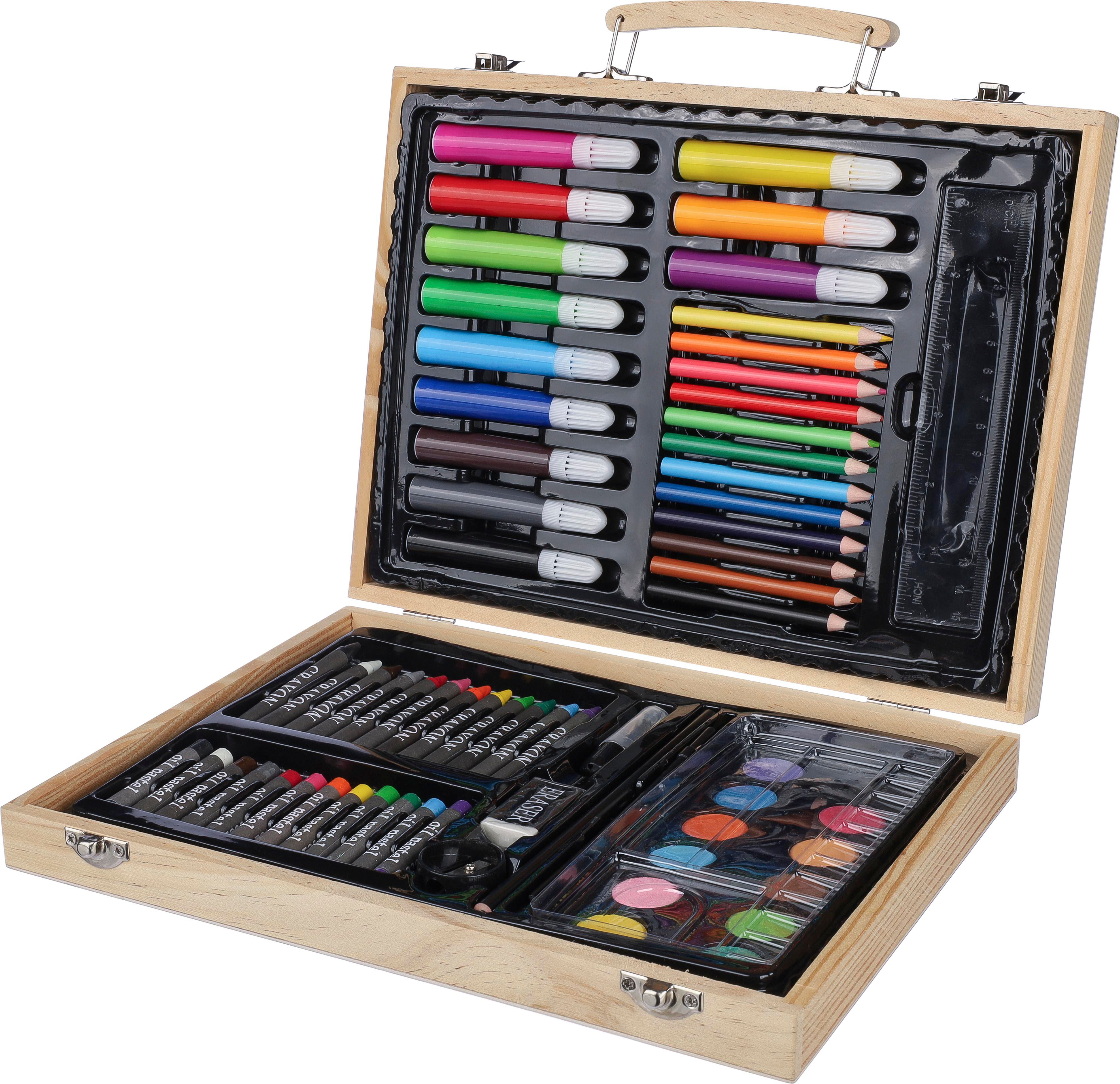 Estuche de madera con set de dibujo Thessaly