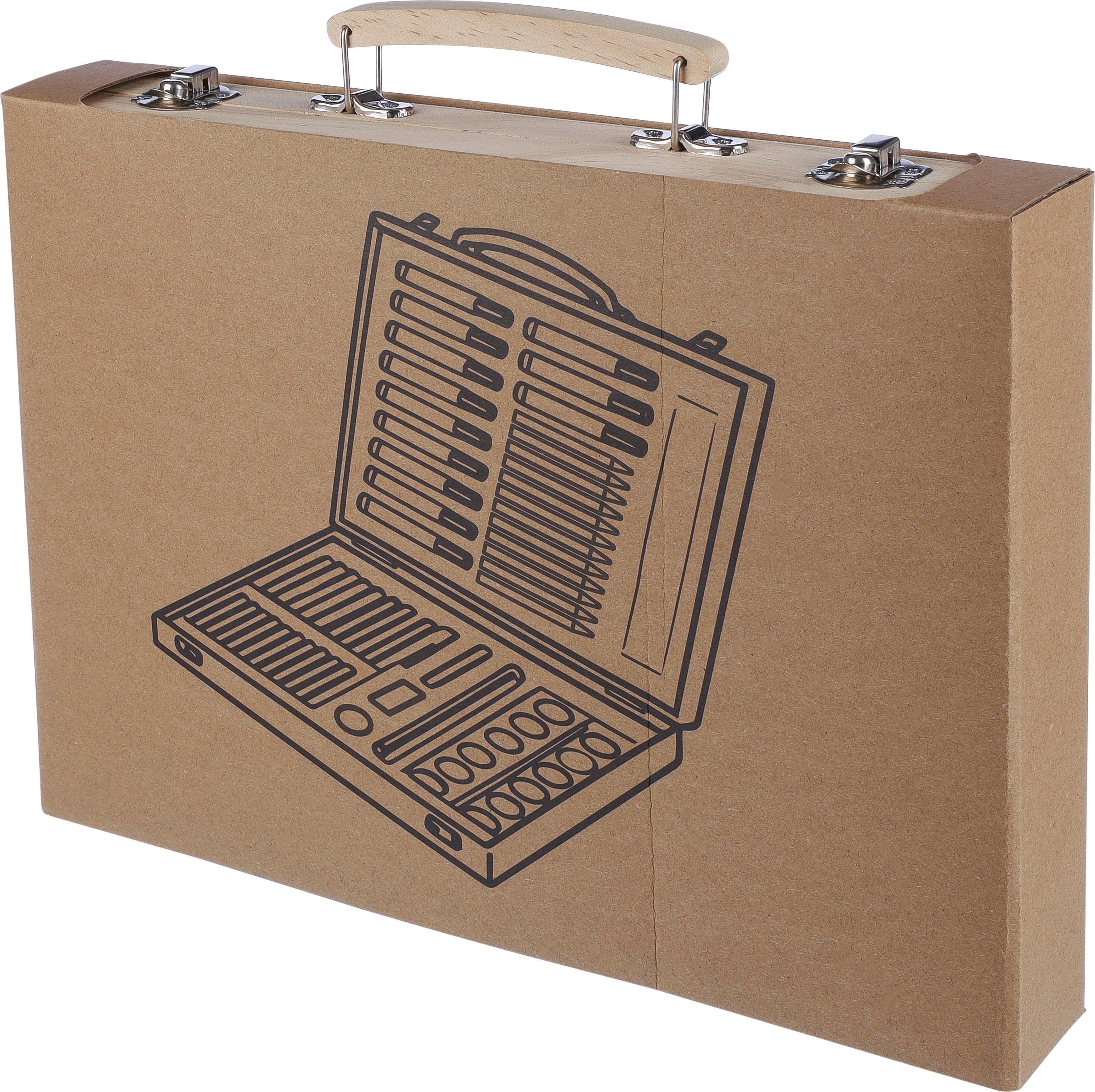 Estuche de madera con set de dibujo Thessaly