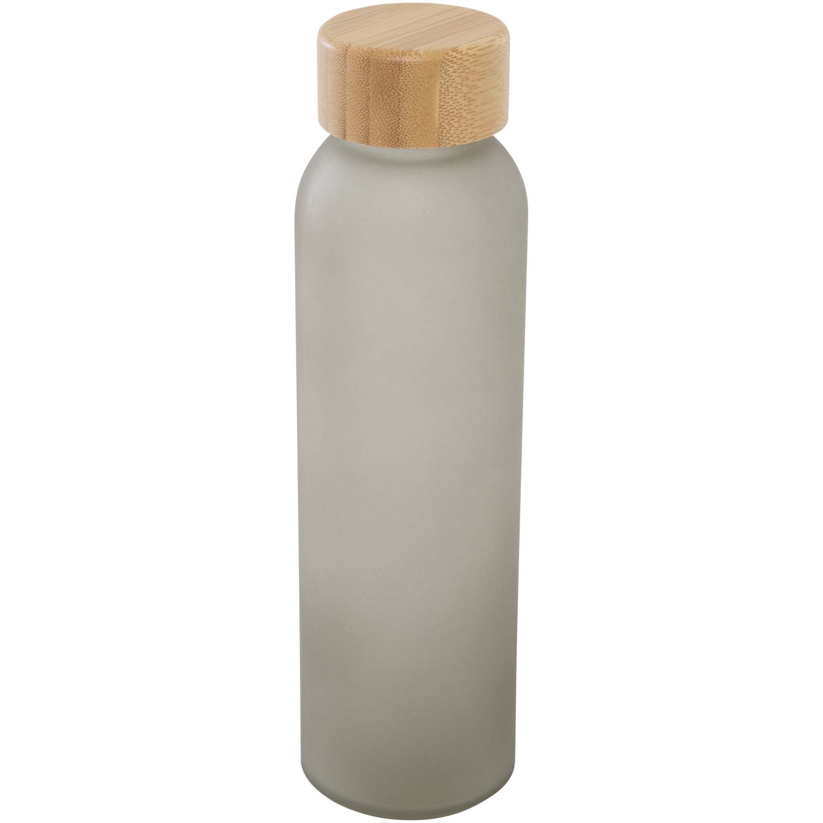 Botella de 500 ml de vidrio sodocálcico mate con tapa de bambú  Lume