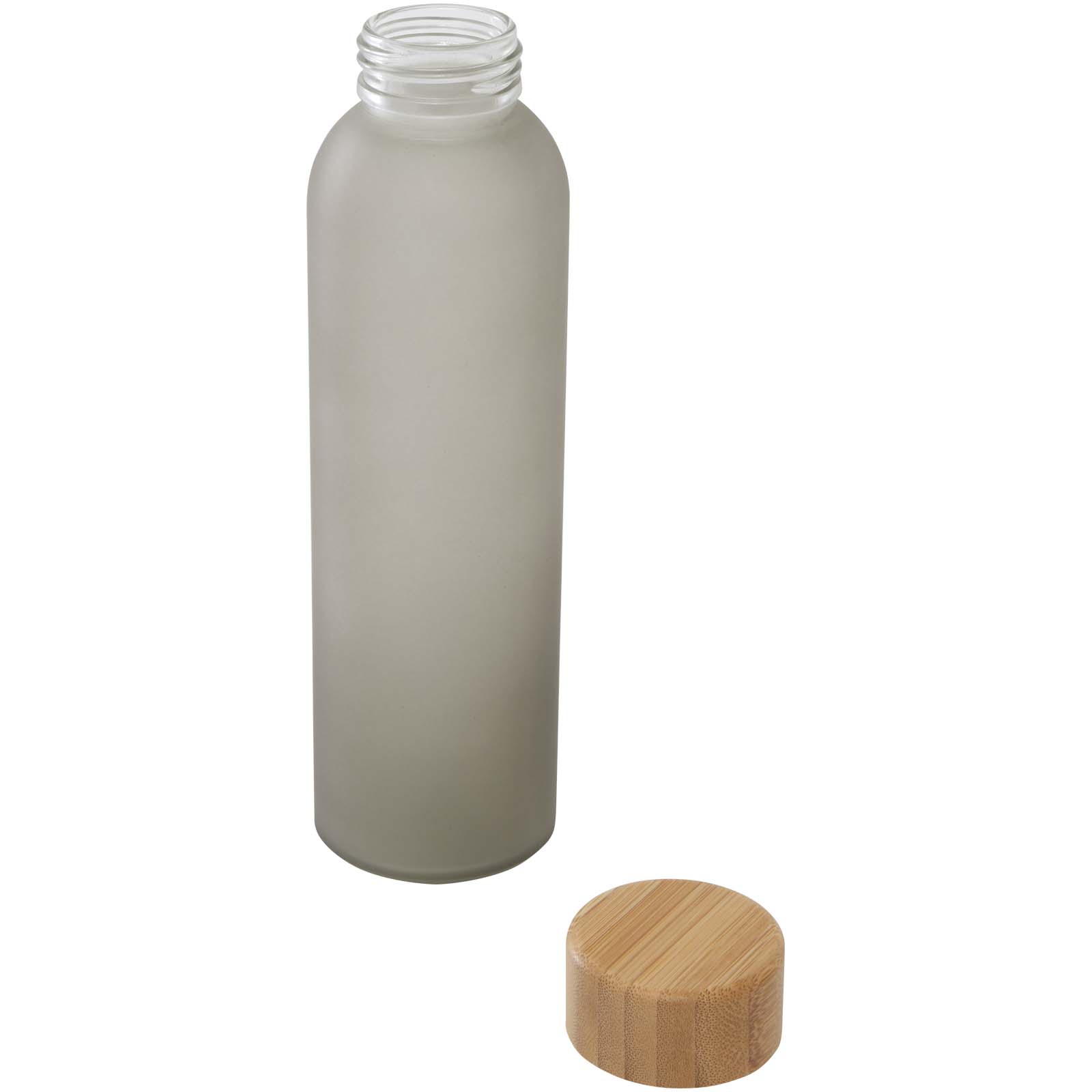 Botella de 500 ml de vidrio sodocálcico mate con tapa de bambú  Lume