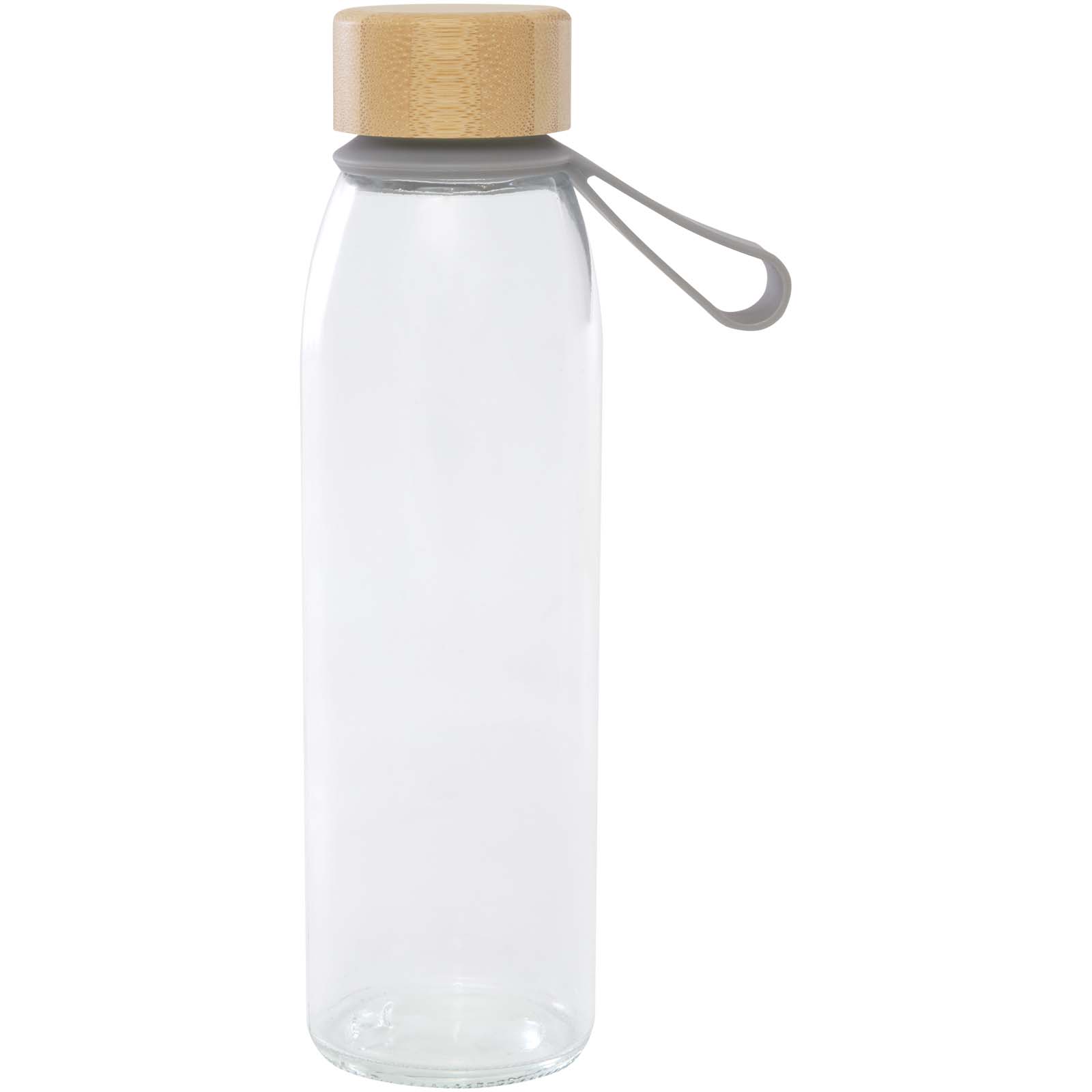 Botella de cristal de 500 ml con asa de silicona y tapa de bambú Porto