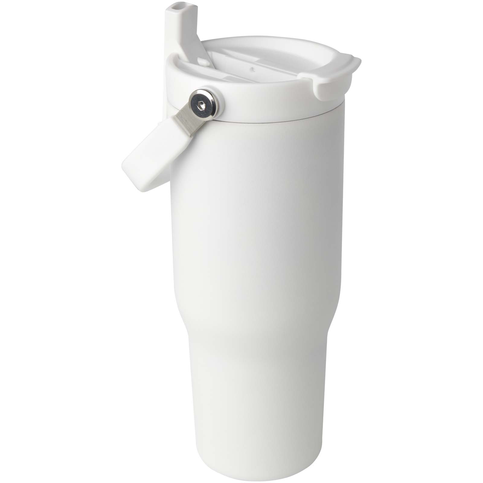 Vaso con aislamiento al vacío de cobre de acero inoxidable reciclado certificado RCS de 900 ml y con tapa de doble función Bronx
