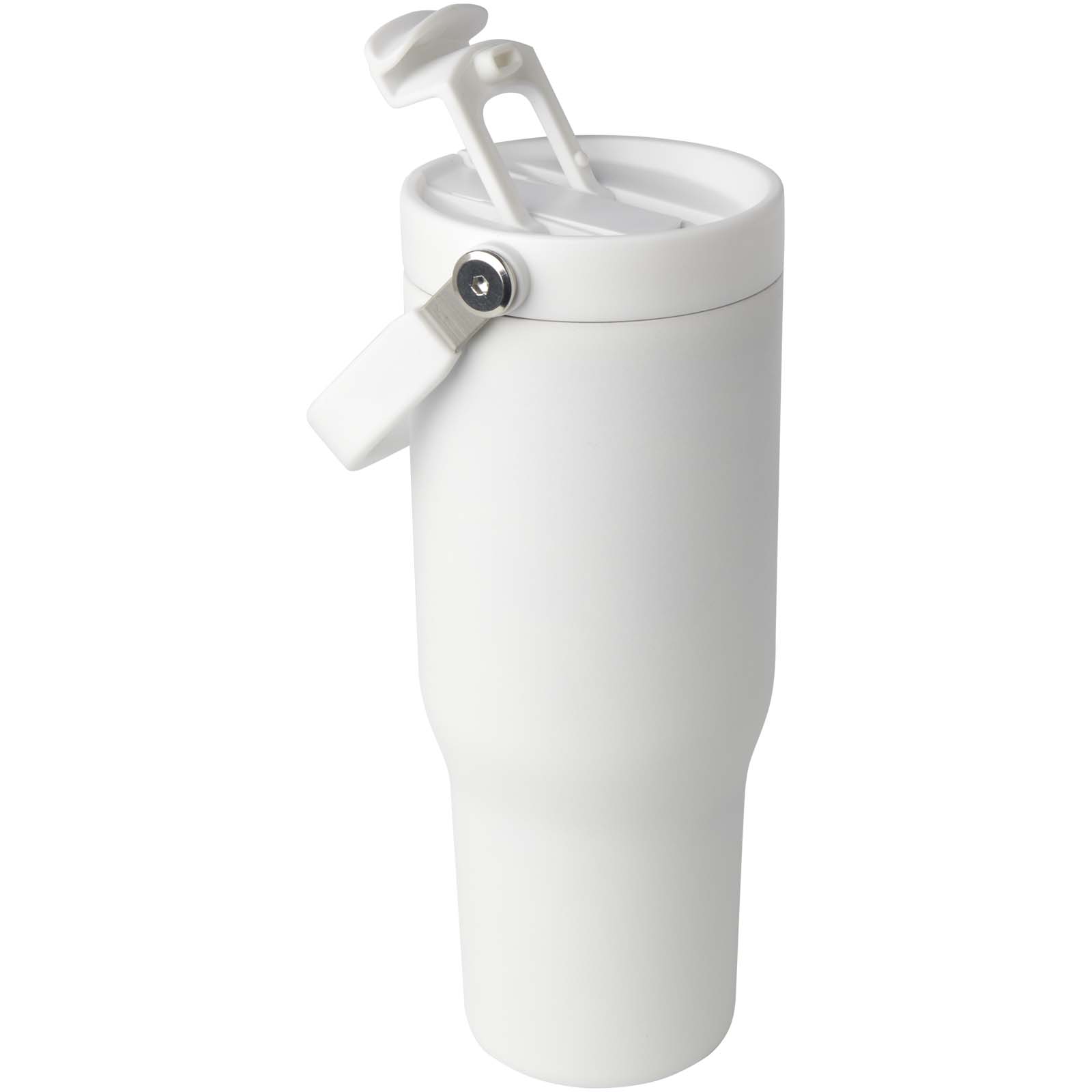 Vaso con aislamiento al vacío de cobre de acero inoxidable reciclado certificado RCS de 900 ml y con tapa de doble función Bronx