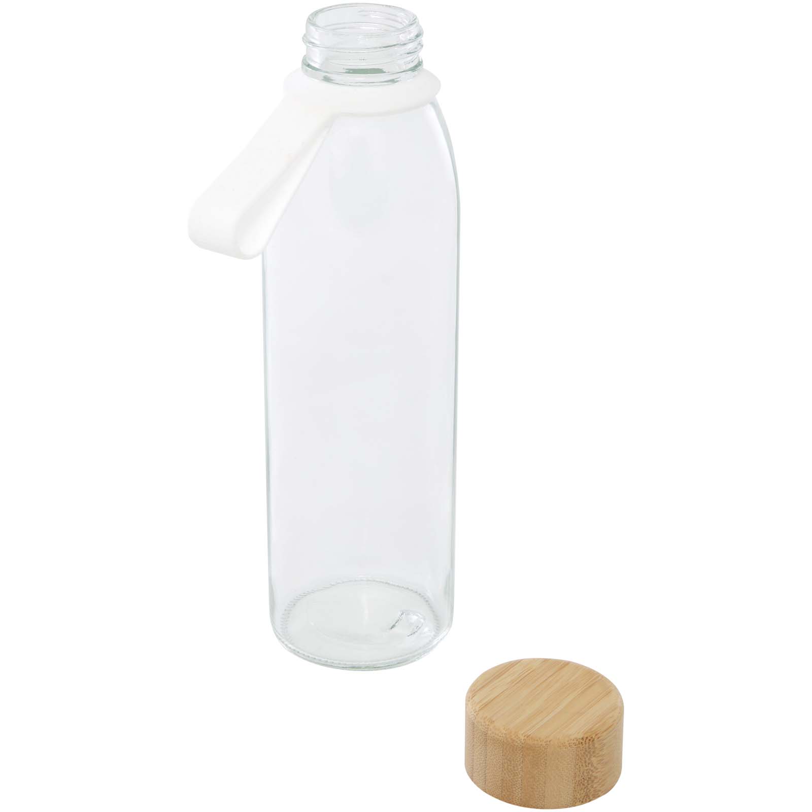 Botella de cristal de 500 ml con asa de silicona y tapa de bambú Porto