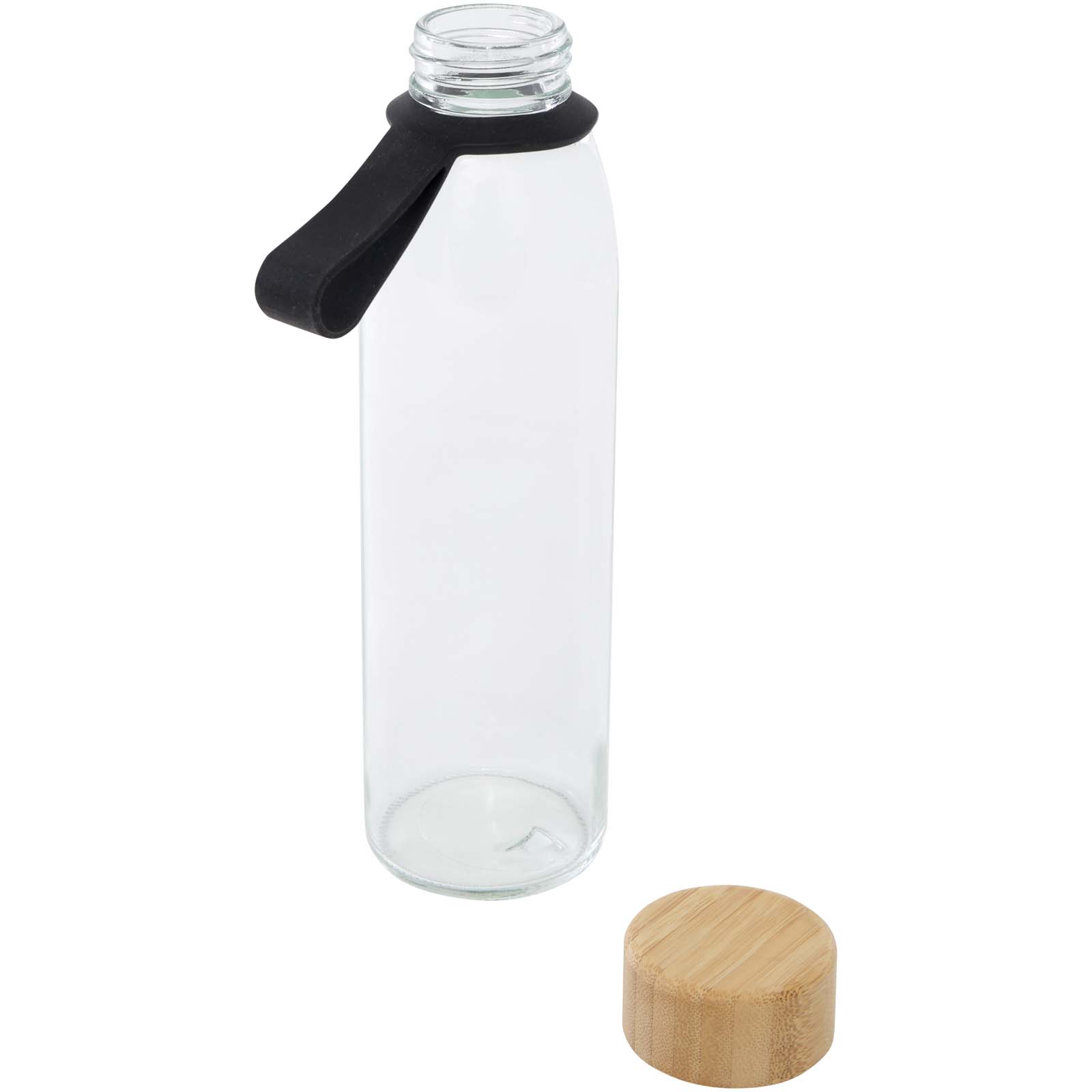Botella de cristal de 500 ml con asa de silicona y tapa de bambú Porto