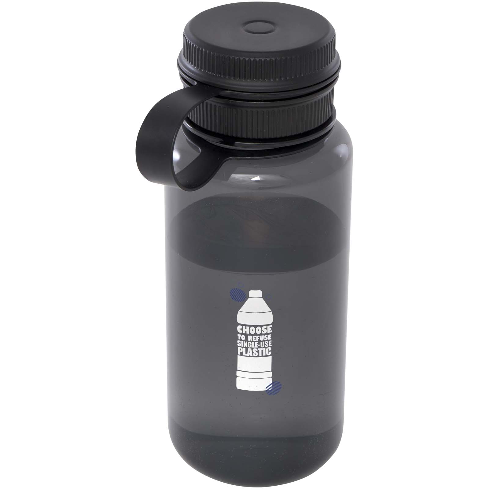 Botella deportiva de RPET con certificado RCS, de 900 ml y con tapa multifunción Ryder