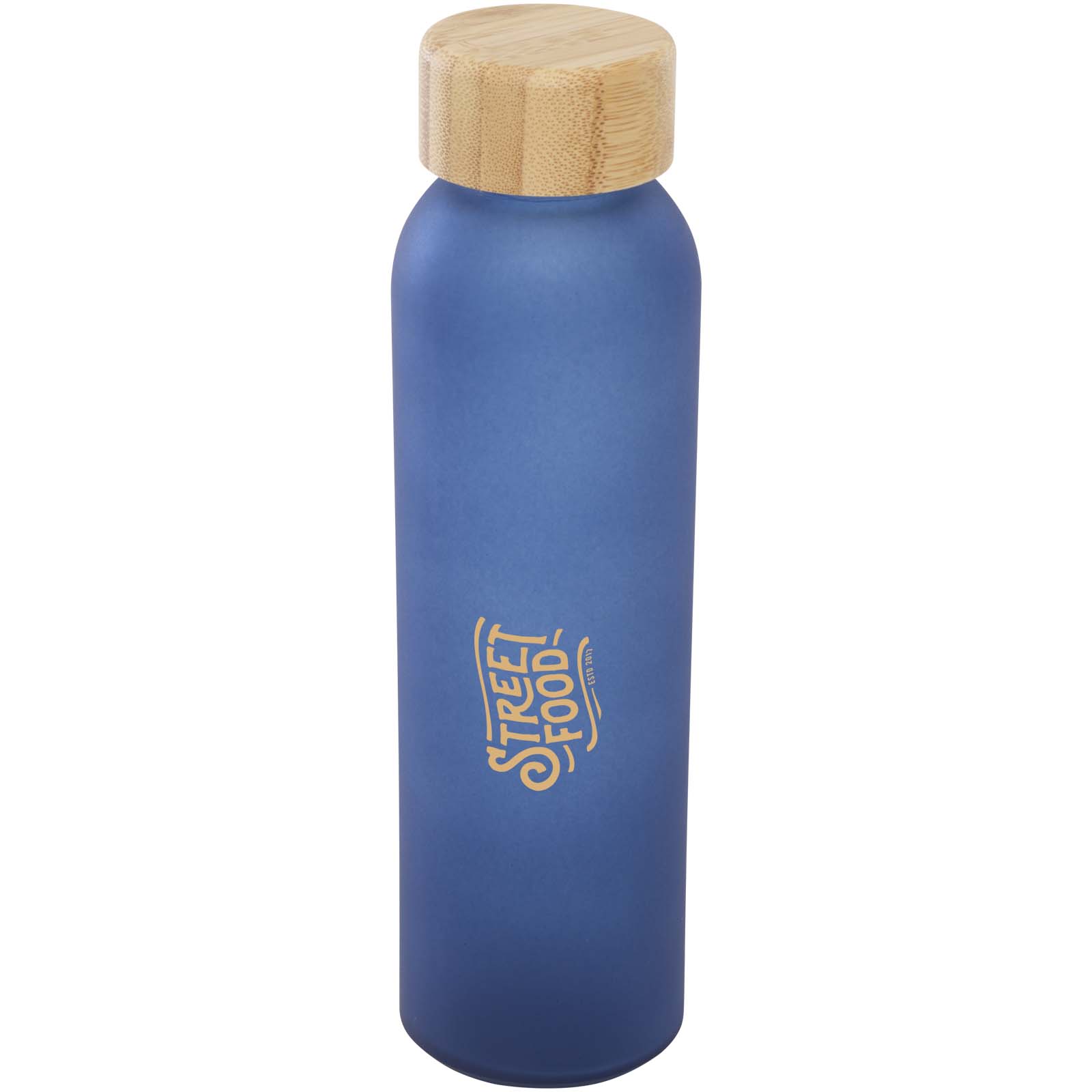 Botella de 500 ml de vidrio sodocálcico mate con tapa de bambú  Lume