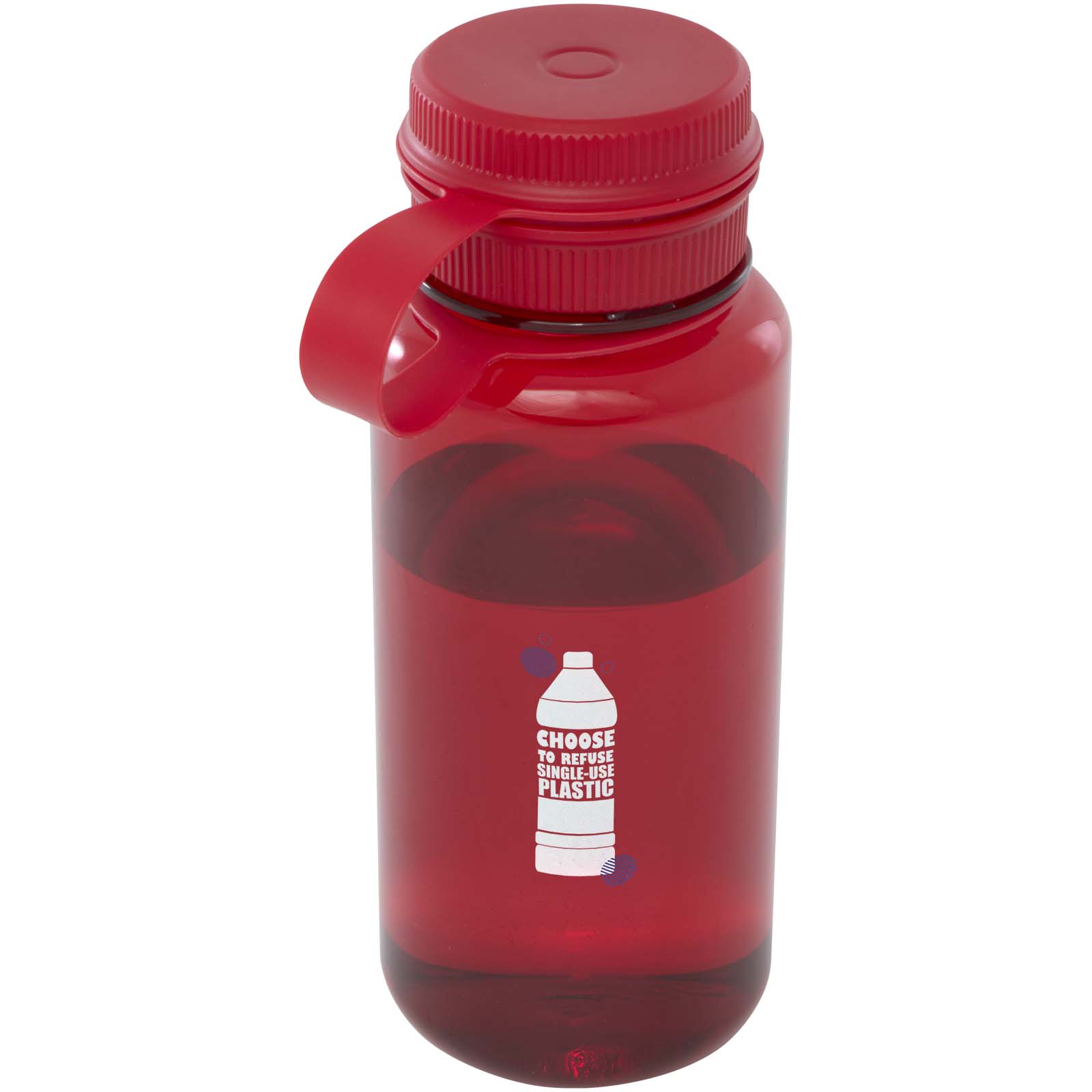 Botella deportiva de RPET con certificado RCS, de 900 ml y con tapa multifunción Ryder