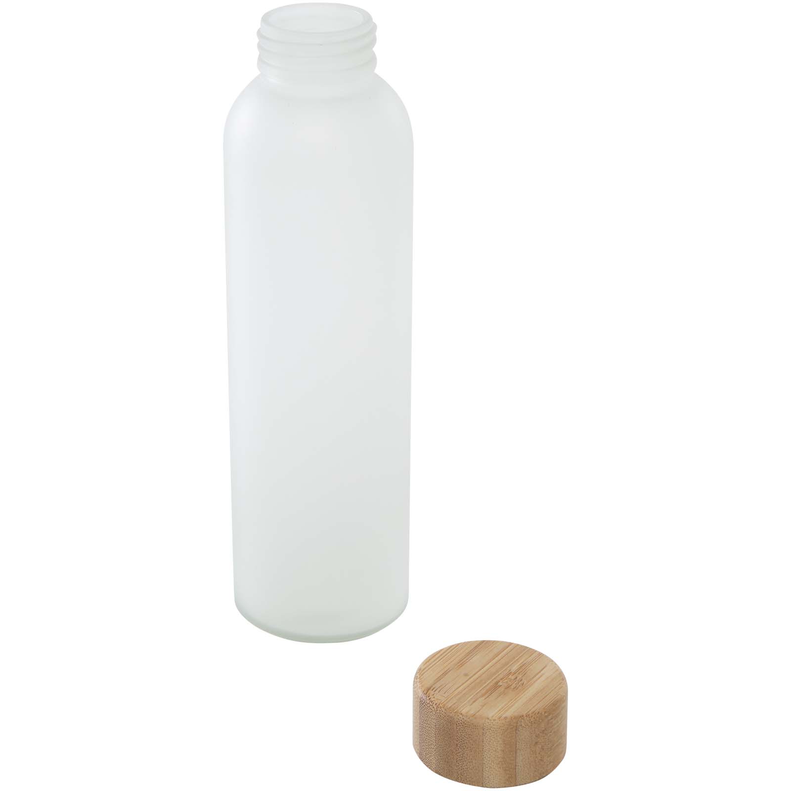 Botella de 500 ml de vidrio sodocálcico mate con tapa de bambú  Lume