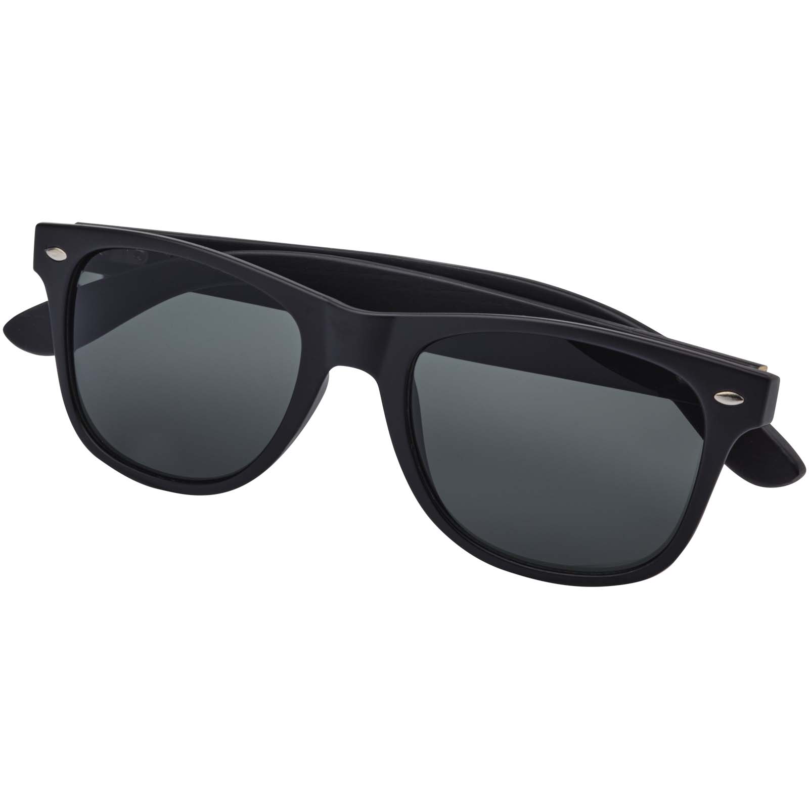 Gafas de sol de bambú con revestimiento en negro Arlo