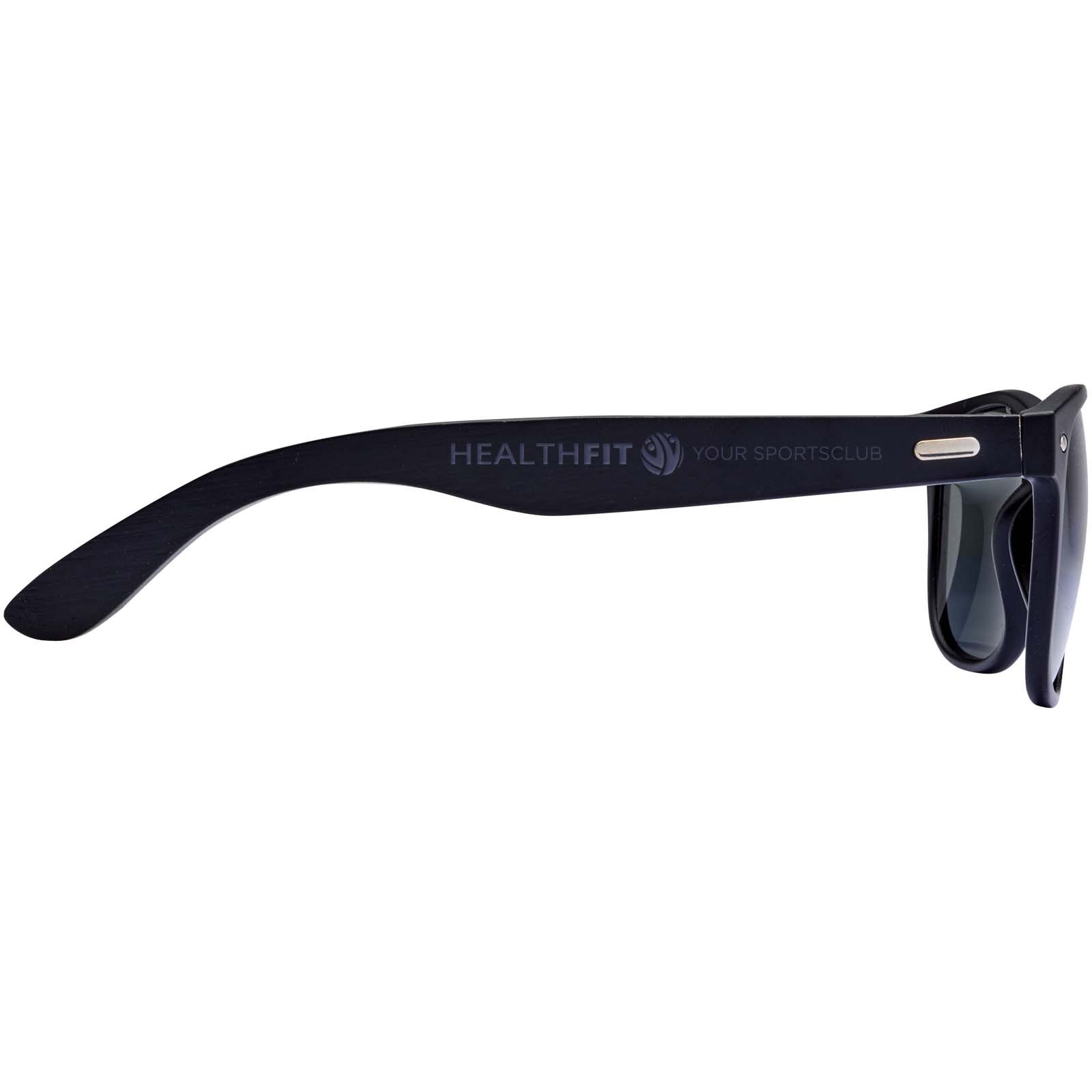 Gafas de sol de bambú con revestimiento en negro Arlo