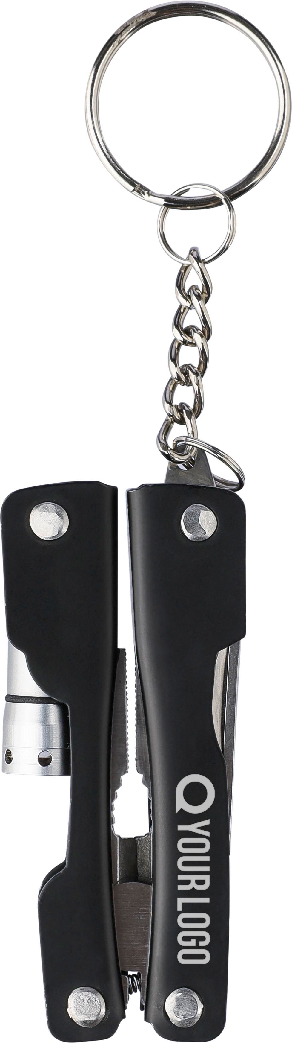 Llavero con multiherramientas de acero inox. Clifton