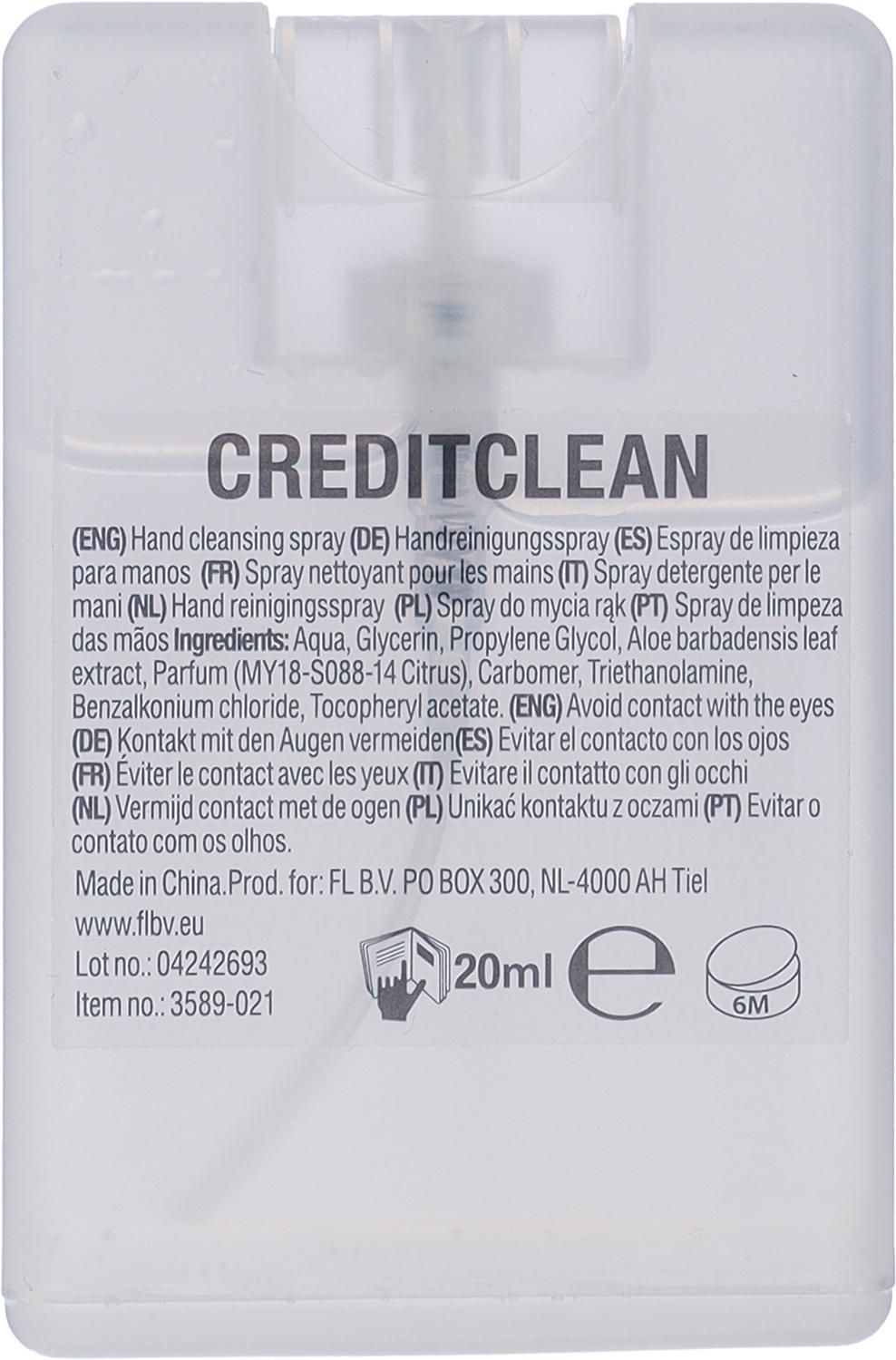 Espray de limpieza para manos Creditclean