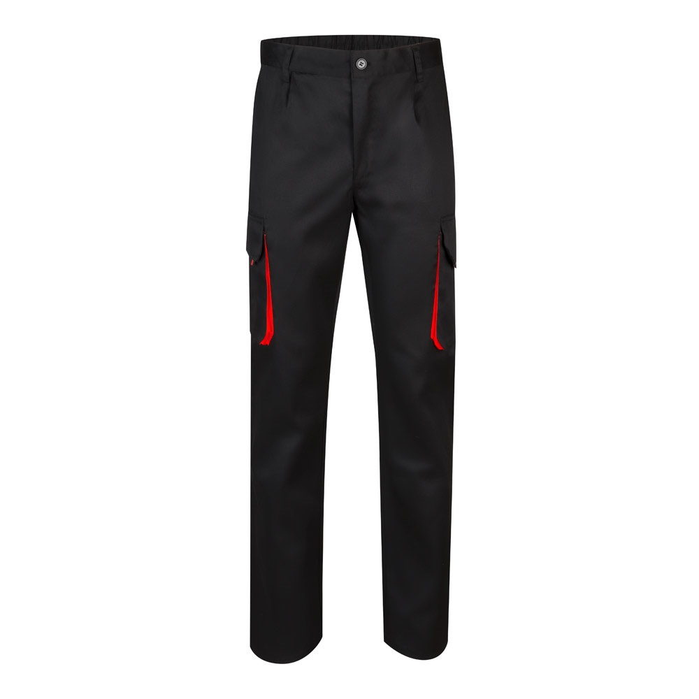 VL HYPNOS. Pantalón de sarga multibolsillos bicolor (200g/m²), en algodón (35%) y poliéster (65%)