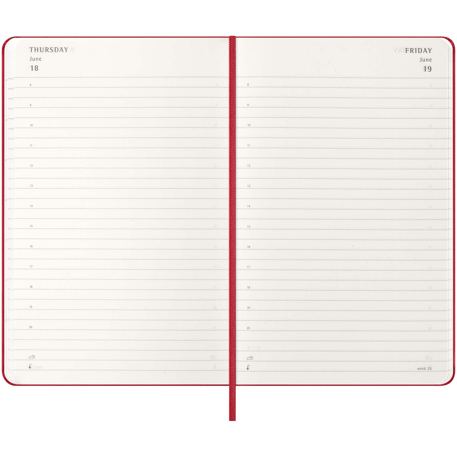Agenda diaria de 12 meses con tapa dura Moleskine