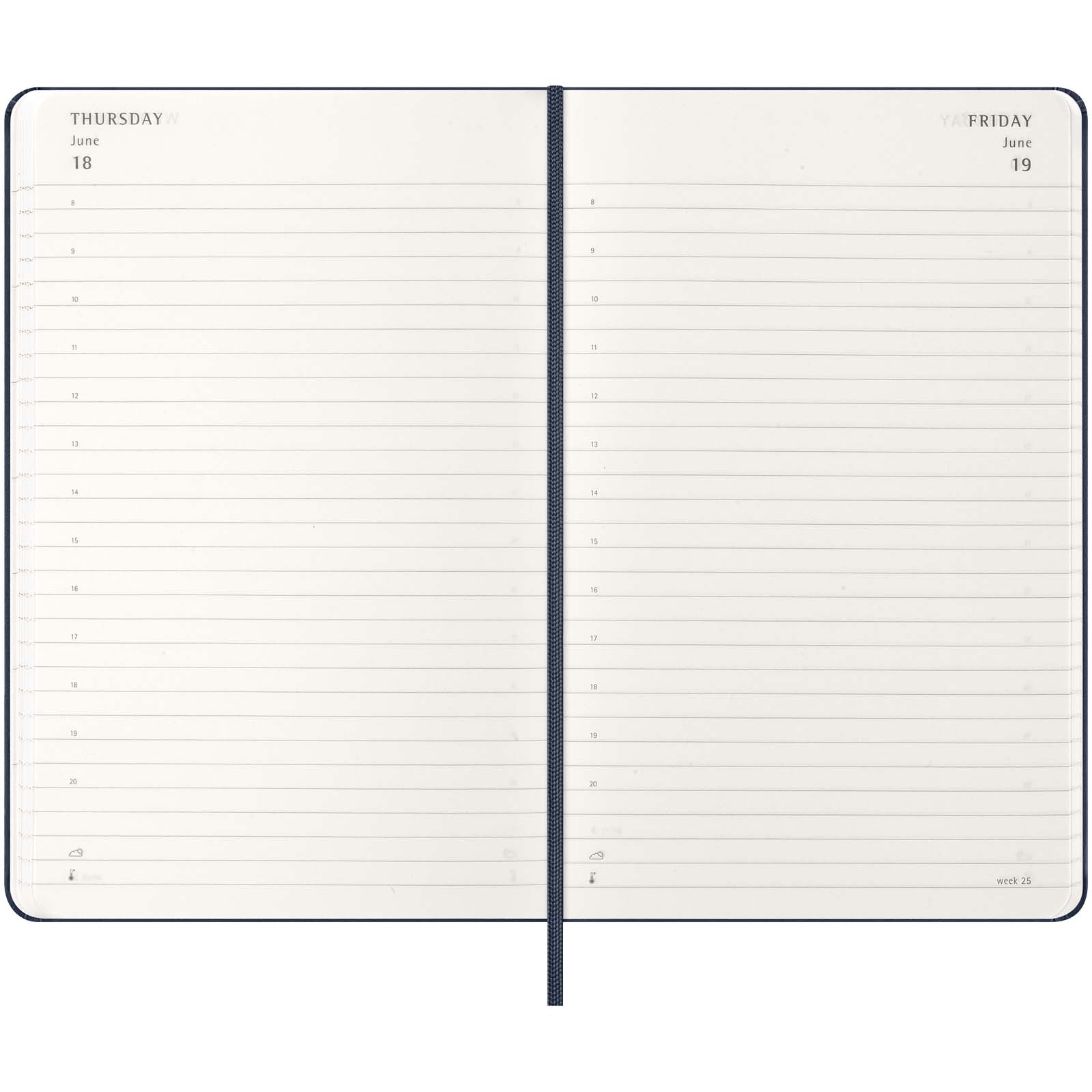 Agenda diaria de 12 meses con tapa dura Moleskine